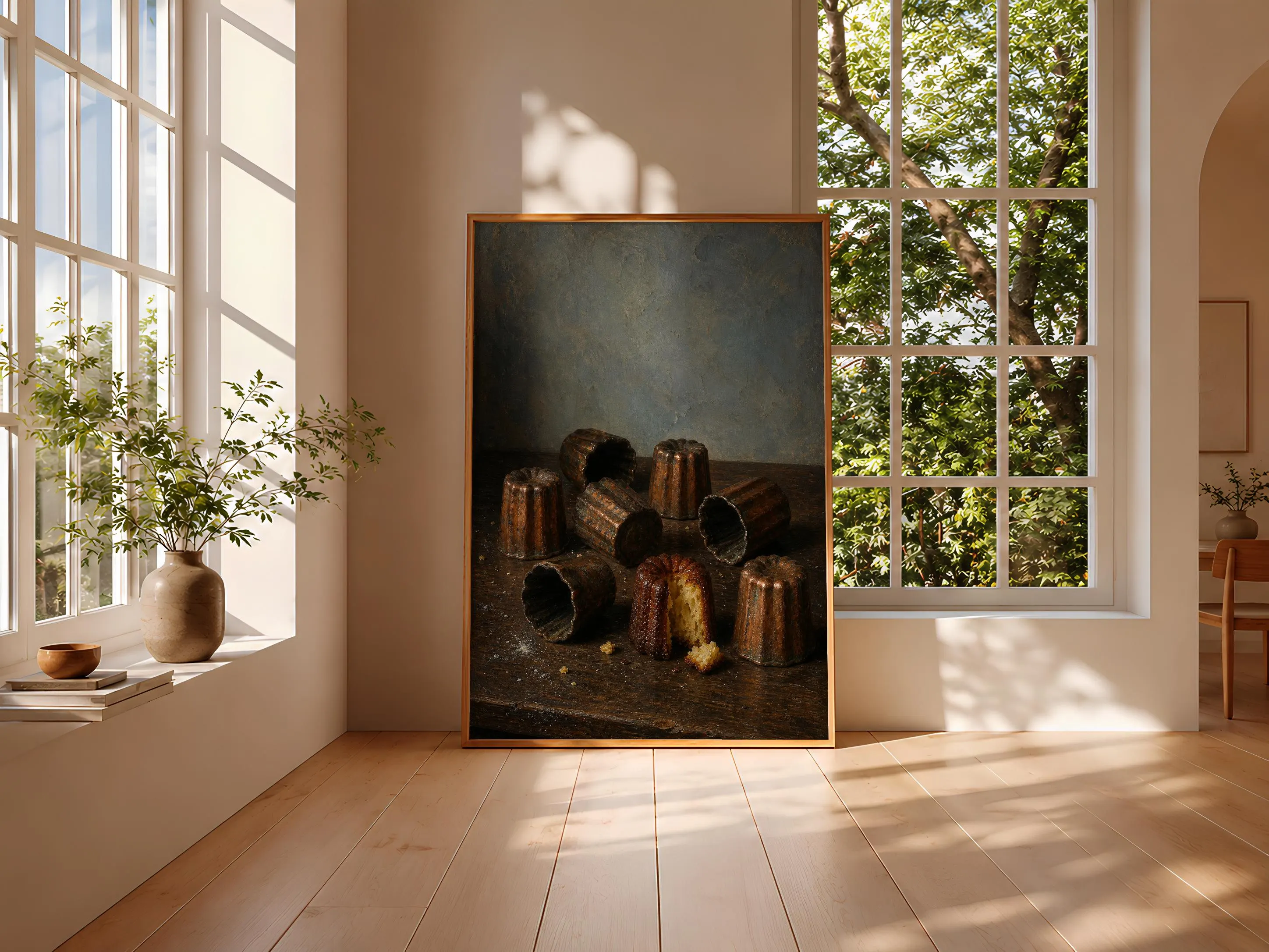 Canele Mold Painting Print, Vintage French Bakery Wall Art, Copper Kitchen Poster, Rustic Pastry Decor, Housewarming Gift – Calm Wall Art by Artsify thumbnail 3