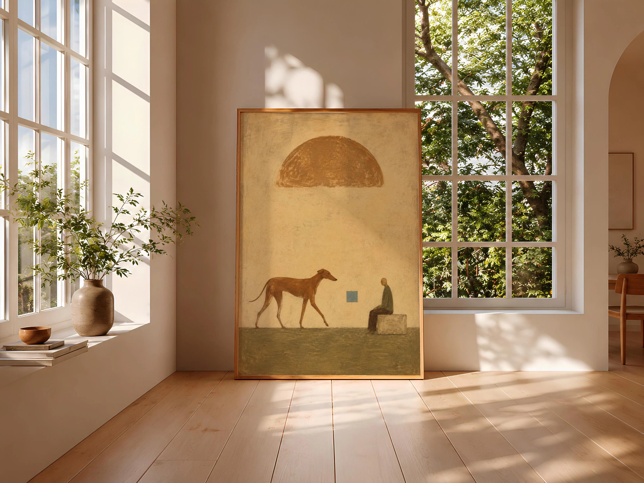 Long Dog Wall Art, Naive Folk Painting – Calm Wall Art by Artsify thumbnail 3
