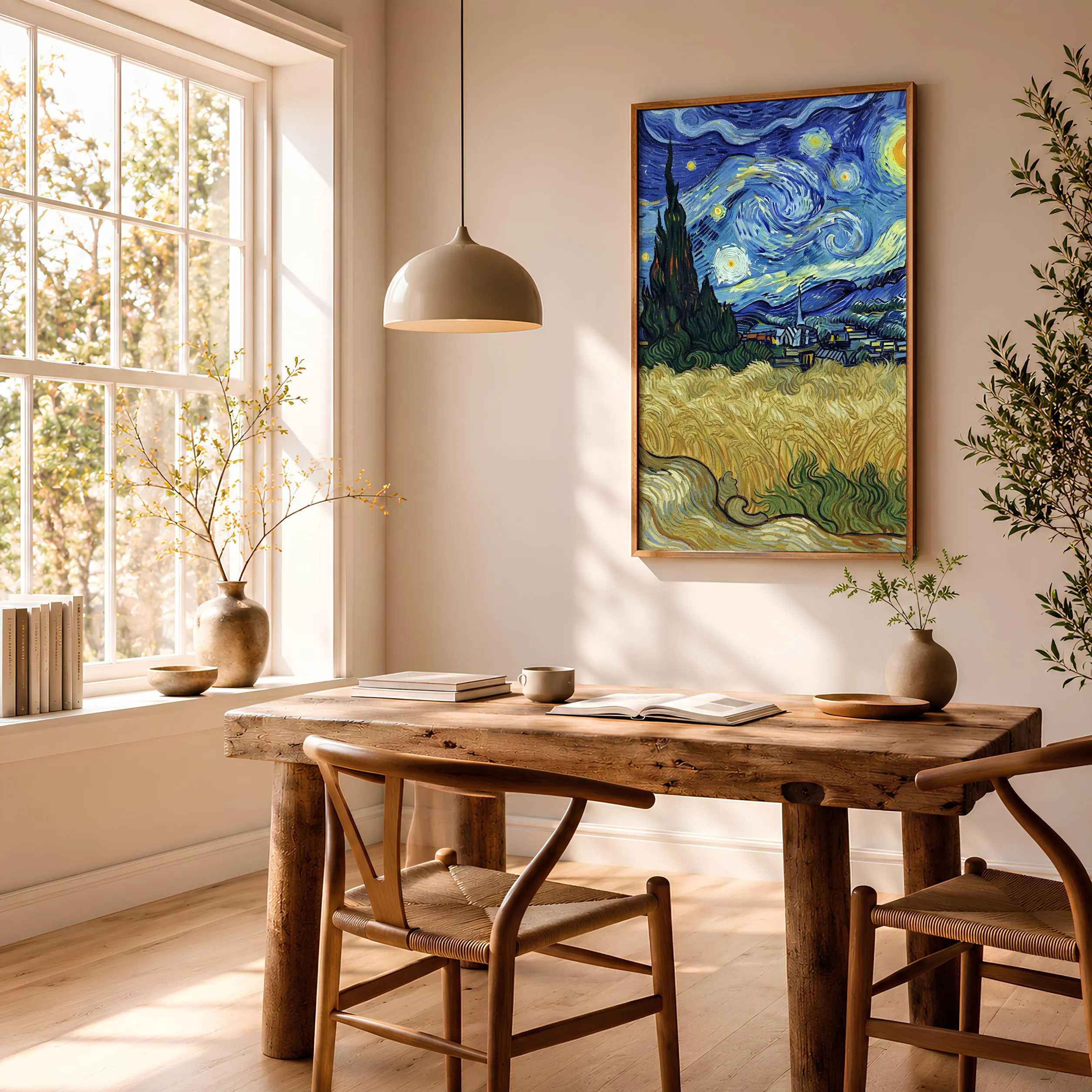 Van Gogh Style Cypress Print, Post Impressionist Twilight Poster, Swirling Sky Wall Art, Office Decor, Housewarming Gift – Calm Wall Art by Artsify thumbnail 2