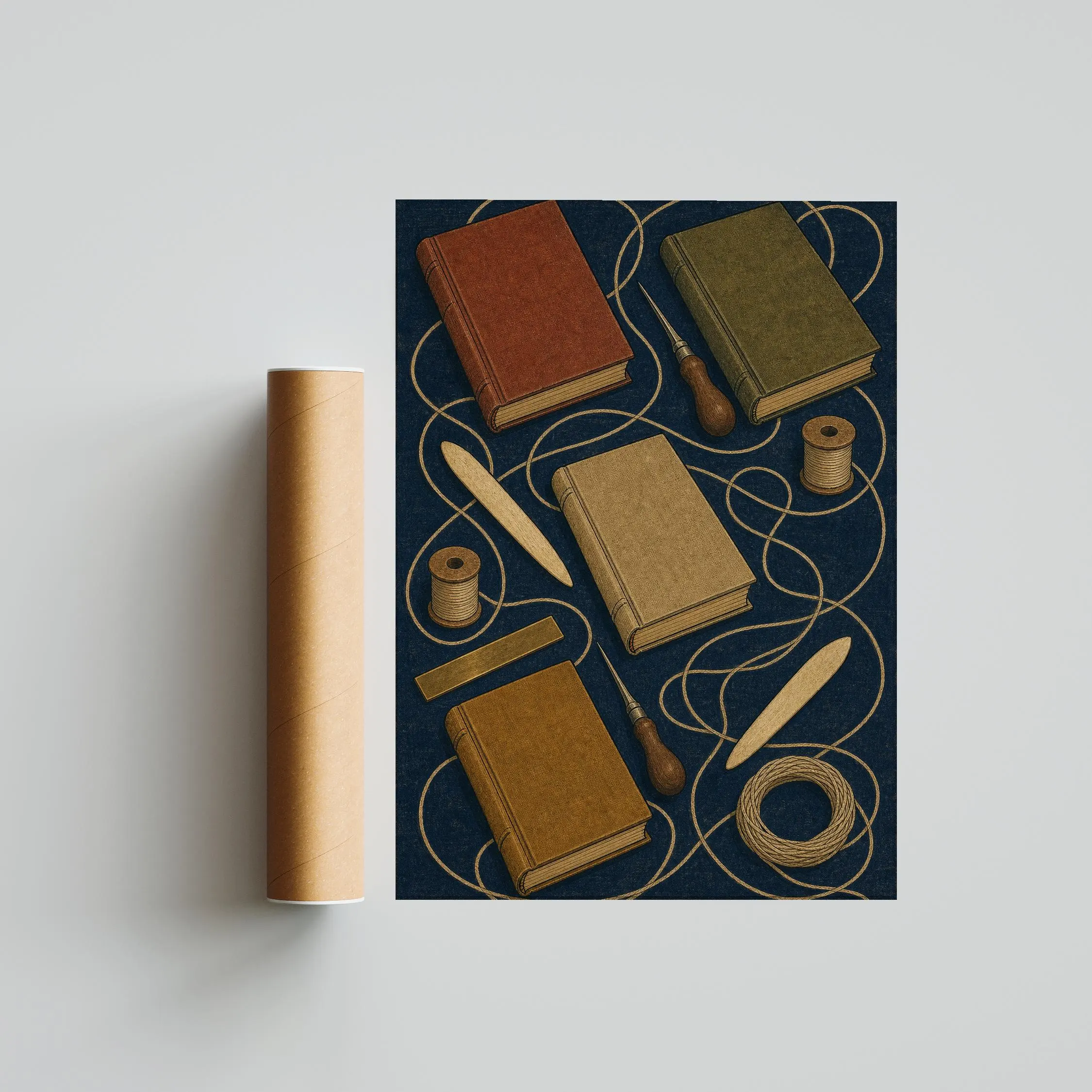Bookbinding Wall Art Print, Vintage Craft Room Poster, Arts and Crafts Studio Decor, Bookbinder Gift Art, Housewarming Gift – Calm Wall Art by Artsify thumbnail 5
