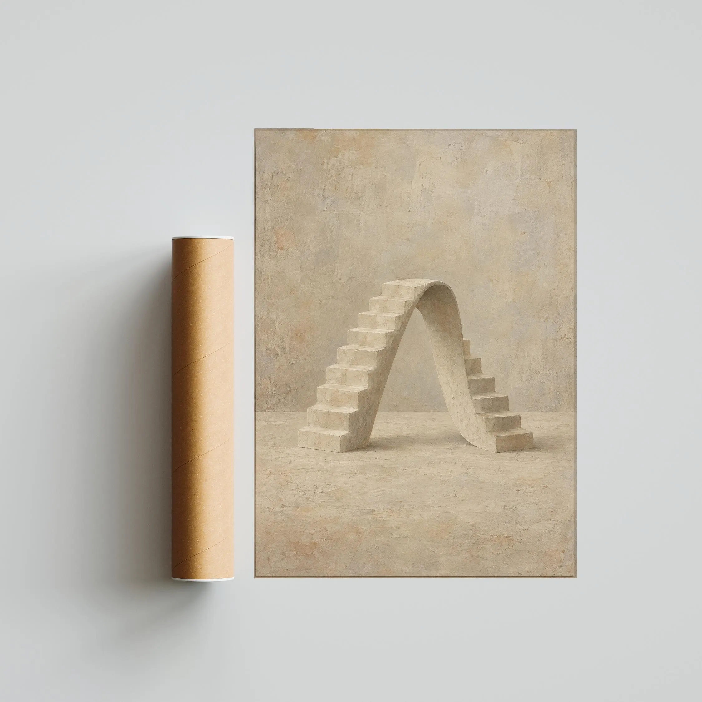 Returning Staircase Wall Art, Minimal Surreal Architecture Poster – Calm Wall Art by Artsify thumbnail 5