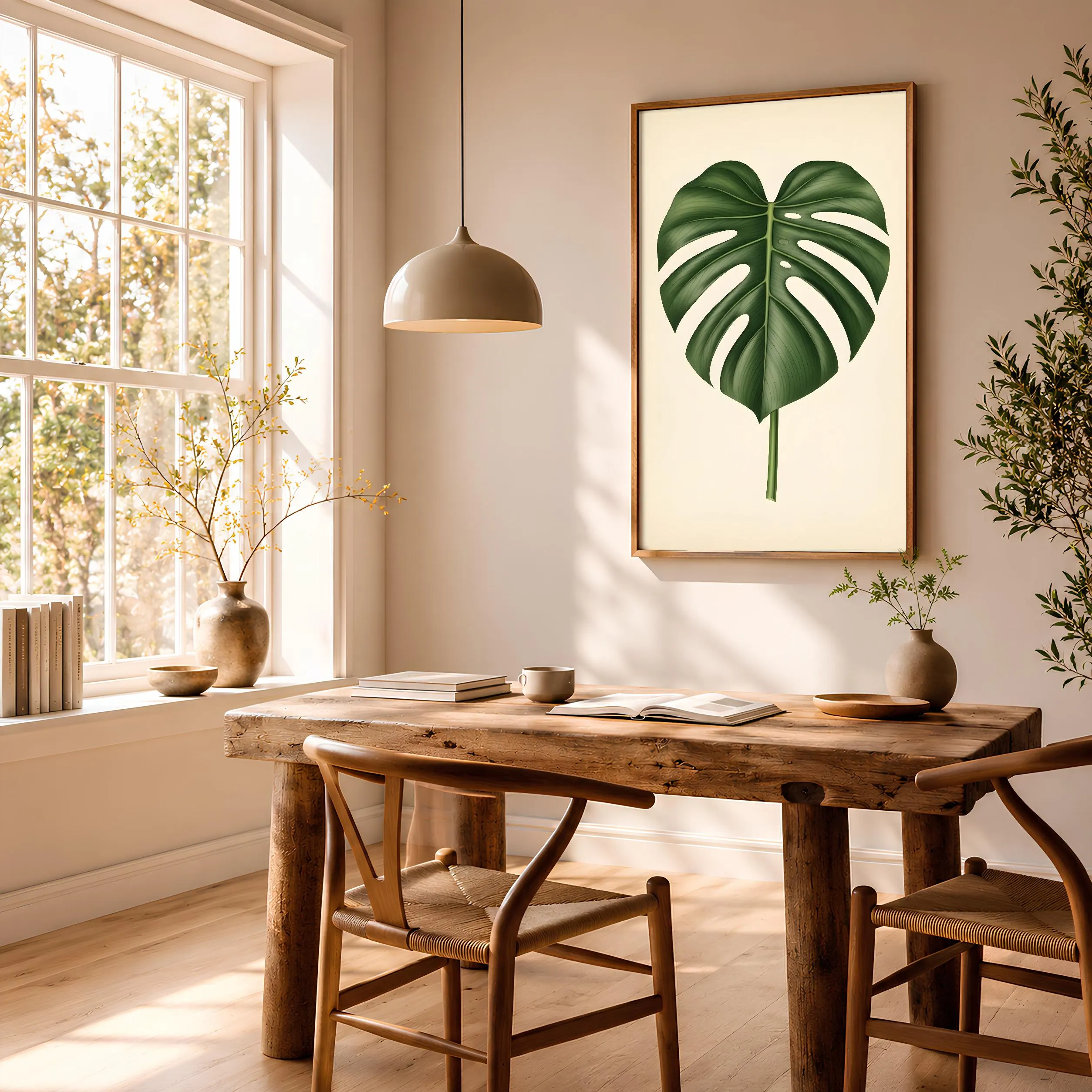 Monstera Botanical Print, Vintage Plant Illustration Poster, Tropical Leaf Wall Art, Green Home Decor, Housewarming Gift – Calm Wall Art by Artsify thumbnail 2