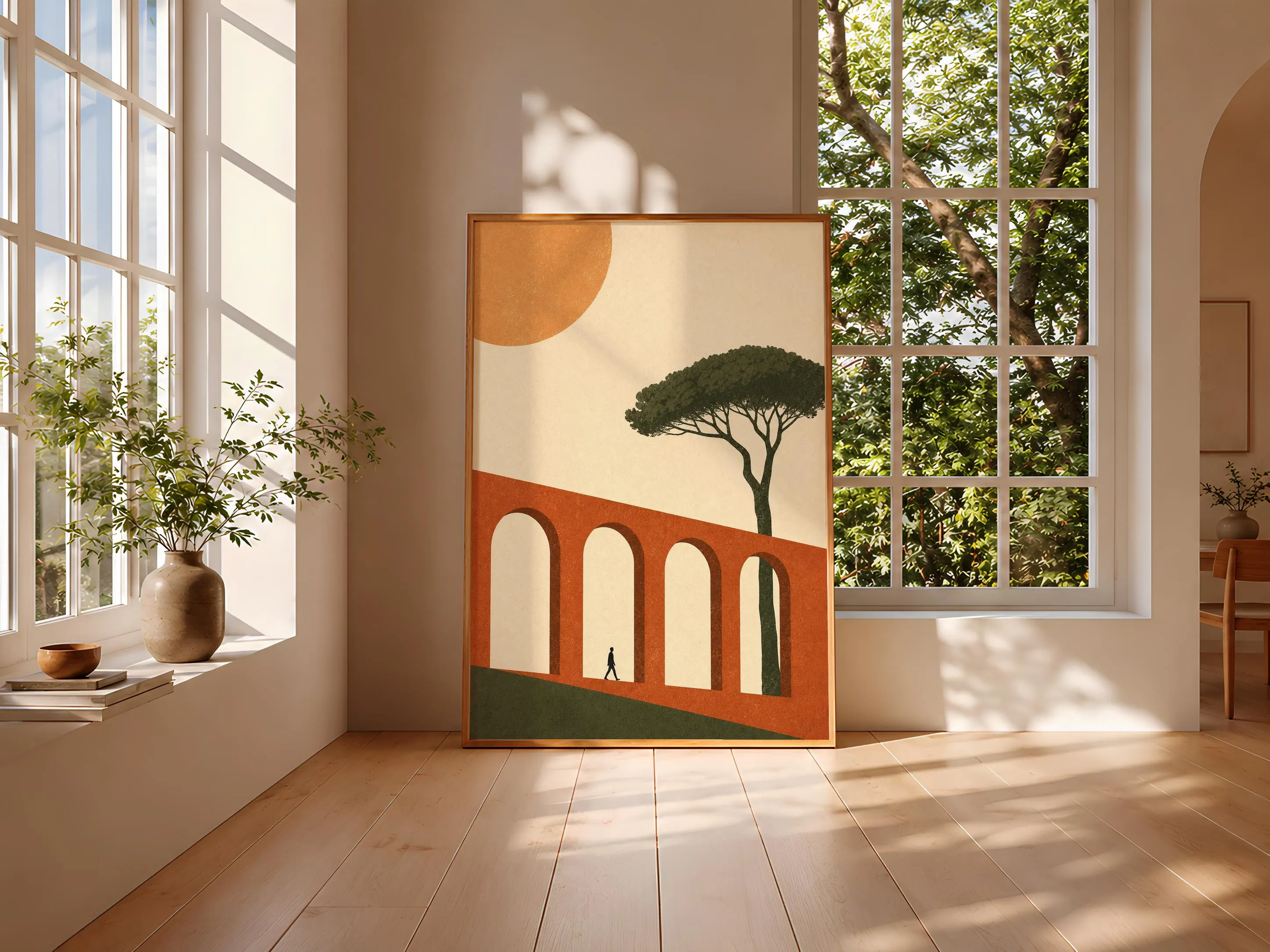Rome Aqueduct Poster Print, Minimalist Travel Wall Art, Vintage City Poster, Italian Wall Decor, Housewarming Gift – Calm Wall Art by Artsify thumbnail 3