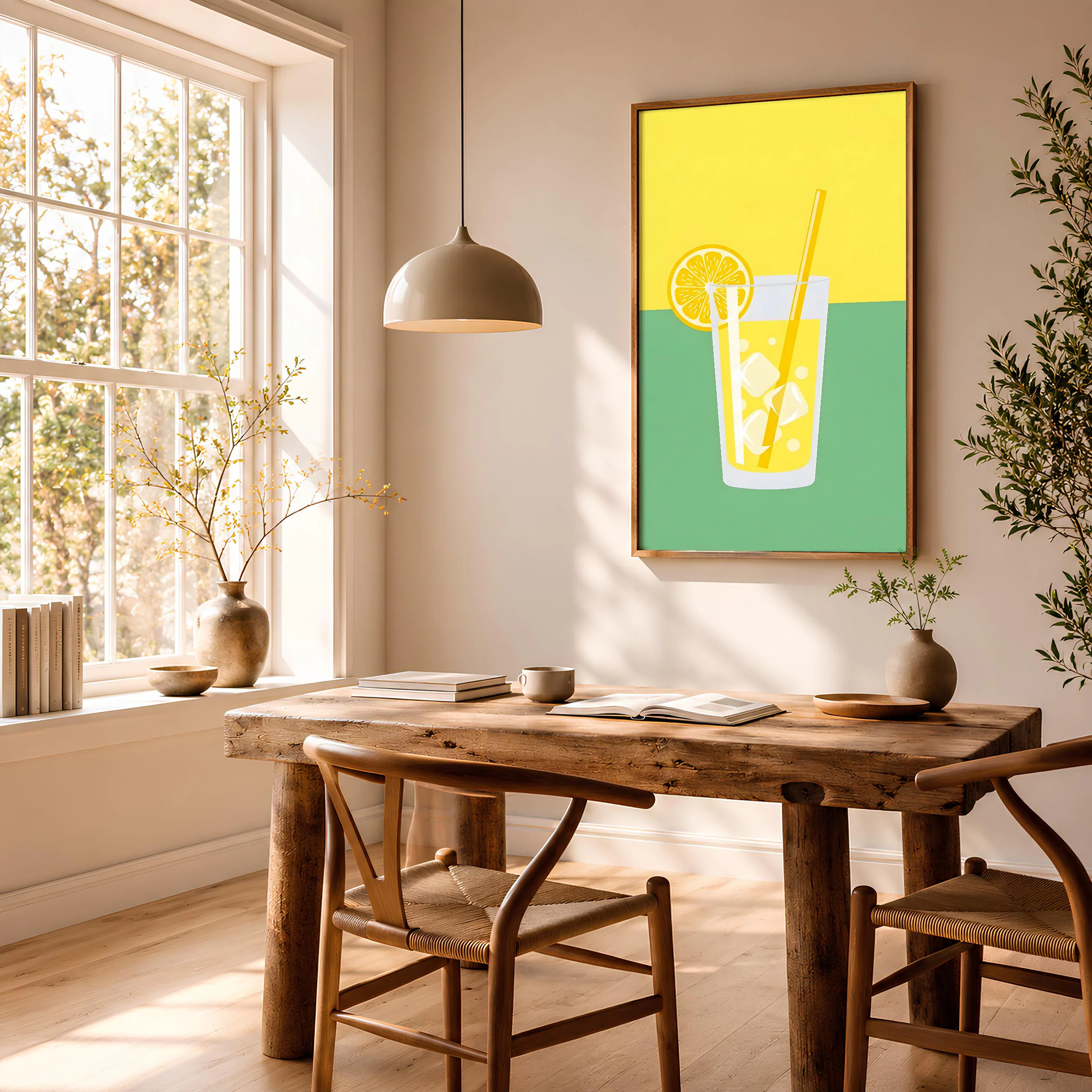 Vintage Lemonade Print, Retro Summer Drink Poster, Mid Century Kitchen Wall Art, Citrus Decor, Housewarming Gift – Calm Wall Art by Artsify thumbnail 2