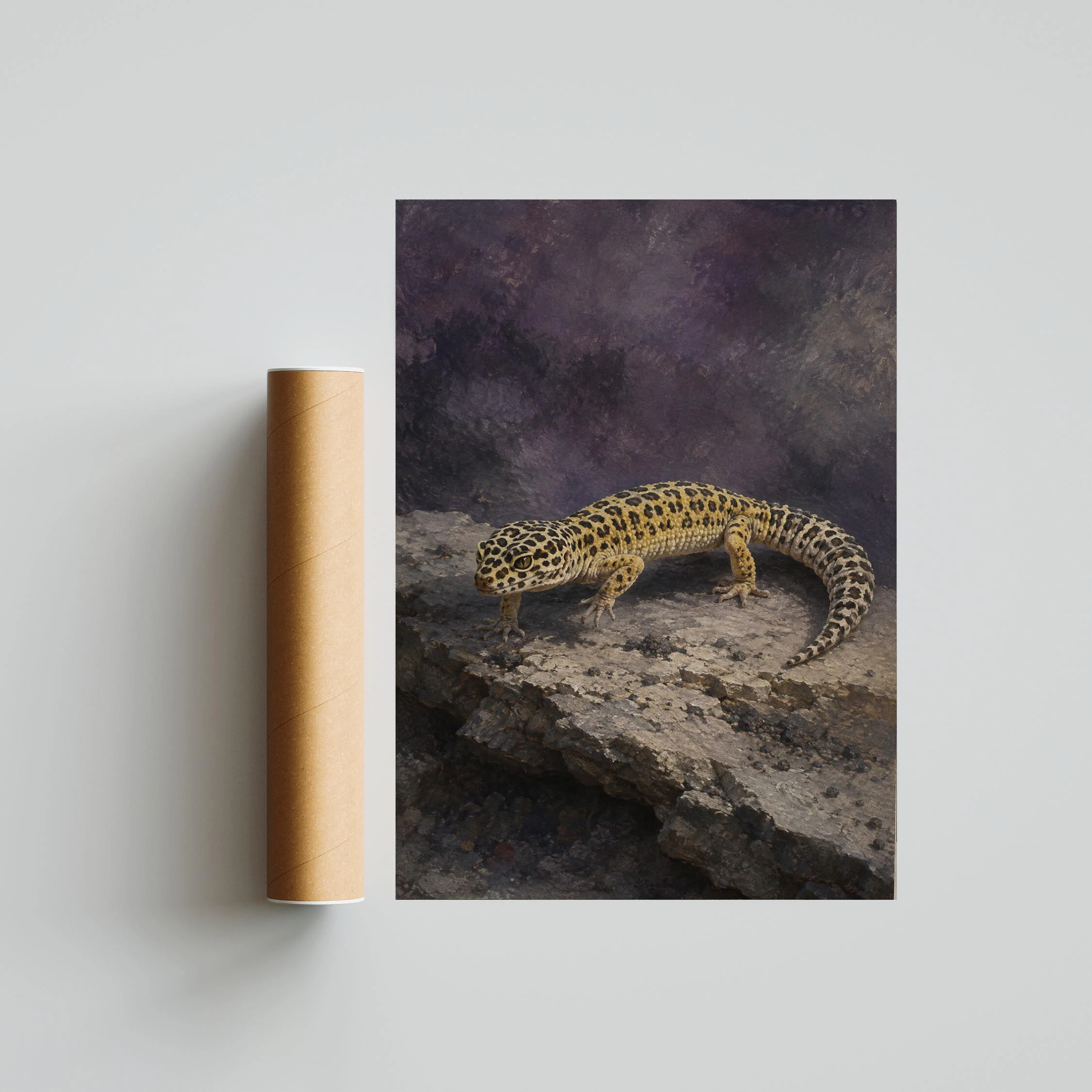 Leopard Gecko Wall Art, Crepuscular Stalking Reptile Casein Print – Calm Wall Art by Artsify thumbnail 5