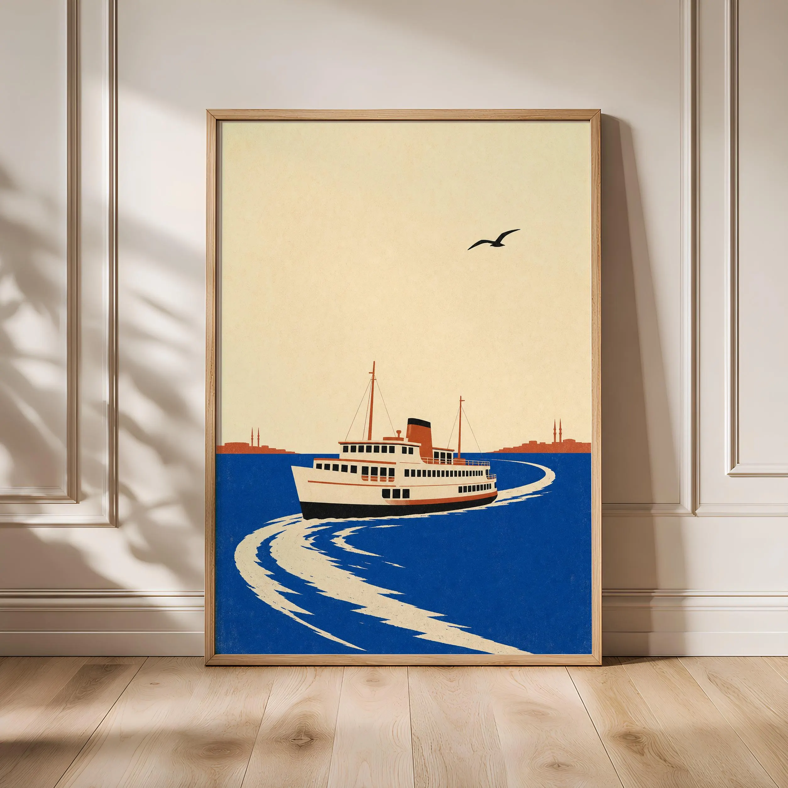 Istanbul Ferry Poster Print, Minimalist Travel Wall Art, Vintage City Poster, Turkish Wall Decor, Housewarming Gift – Calm Wall Art by Artsify