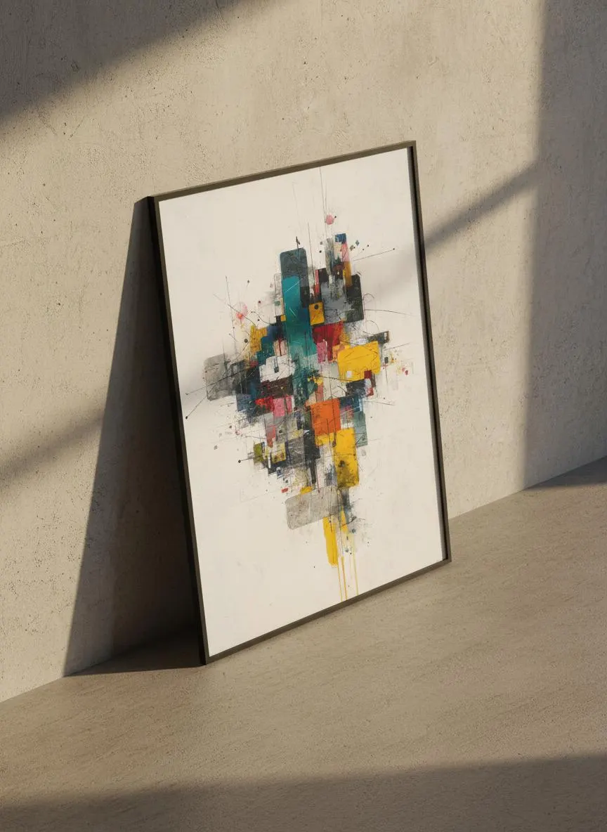 Modern Geometric Abstract Art Print, Colorful Office Decor – Calm Wall Art by Artsify thumbnail 4