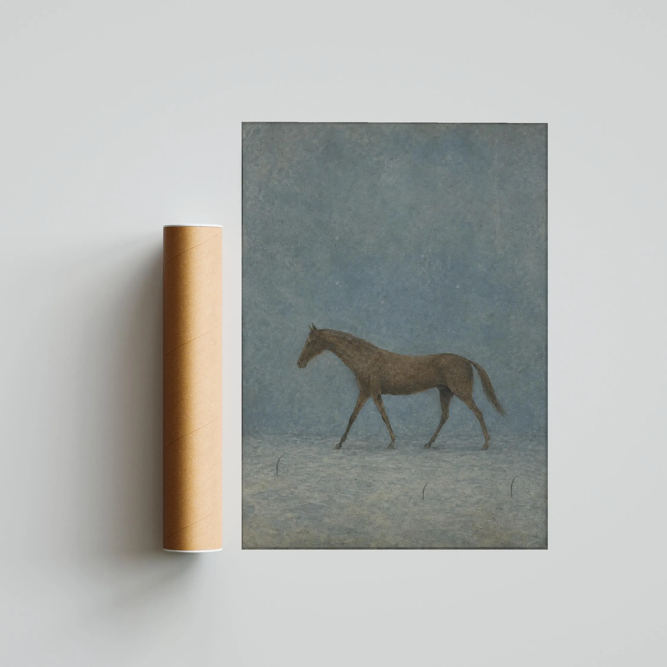 Underwater Horse Wall Art, Minimal Surreal Equestrian Folk Poster – Calm Wall Art by Artsify thumbnail 5
