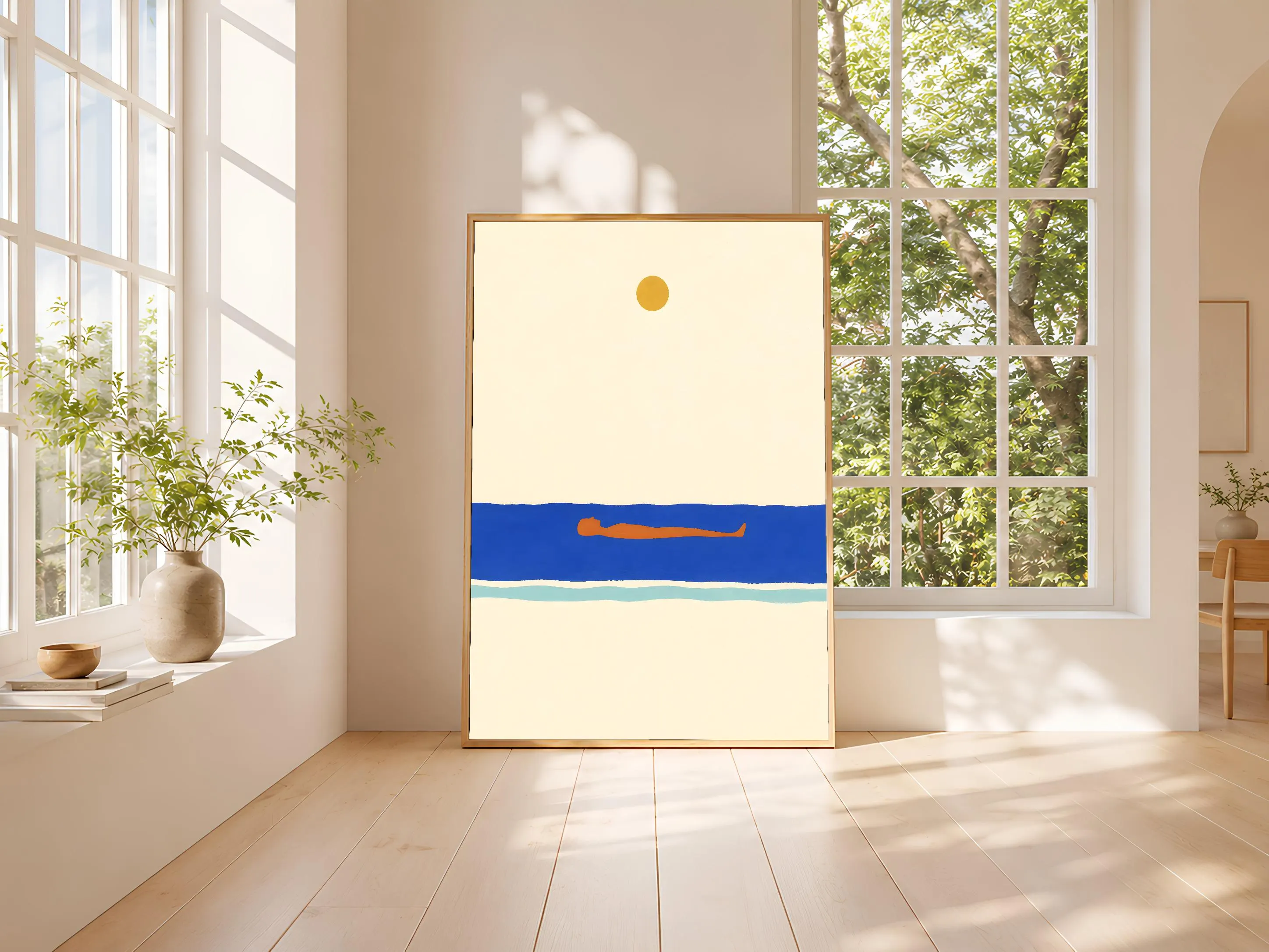 Minimalist Swimmer Print, Coastal Abstract Wall Art, Modern Beach Poster, Serene Ocean Decor, Housewarming Gift – Calm Wall Art by Artsify thumbnail 3