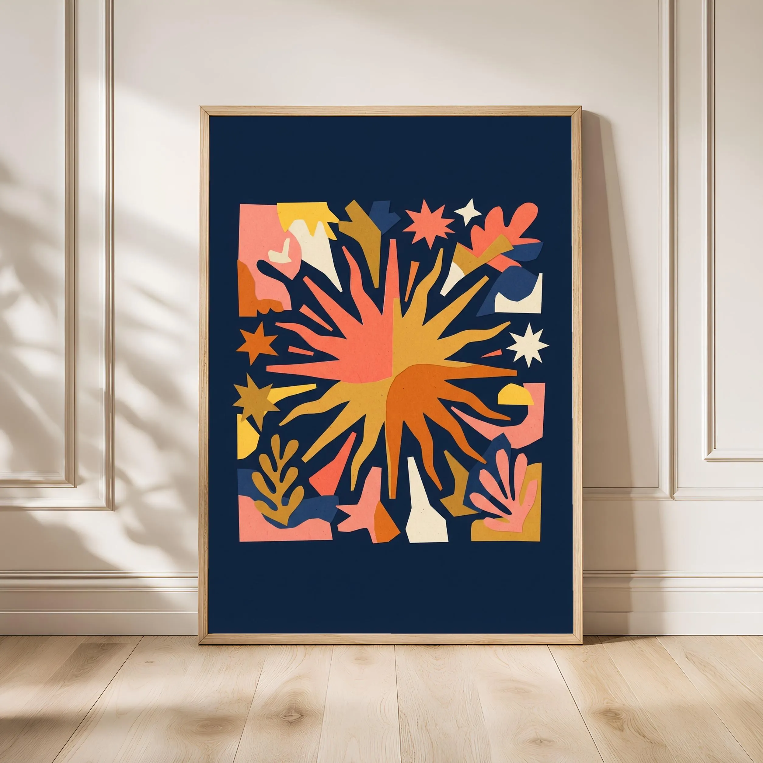 Matisse Style Wall Art, Sunburst Collage Poster, Exhibition Star Print, Home Office Decor, Housewarming Gift – Calm Wall Art by Artsify