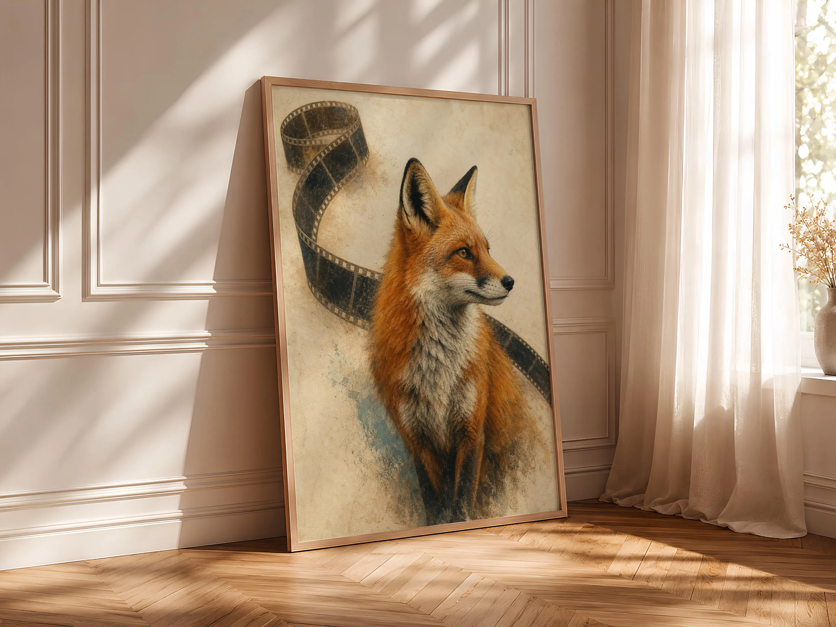 Fox Film Reel Print, Vintage Cinema Wall Art, Rust Movie Poster, Film Lover Decor, Housewarming Gift – Calm Wall Art by Artsify thumbnail 4
