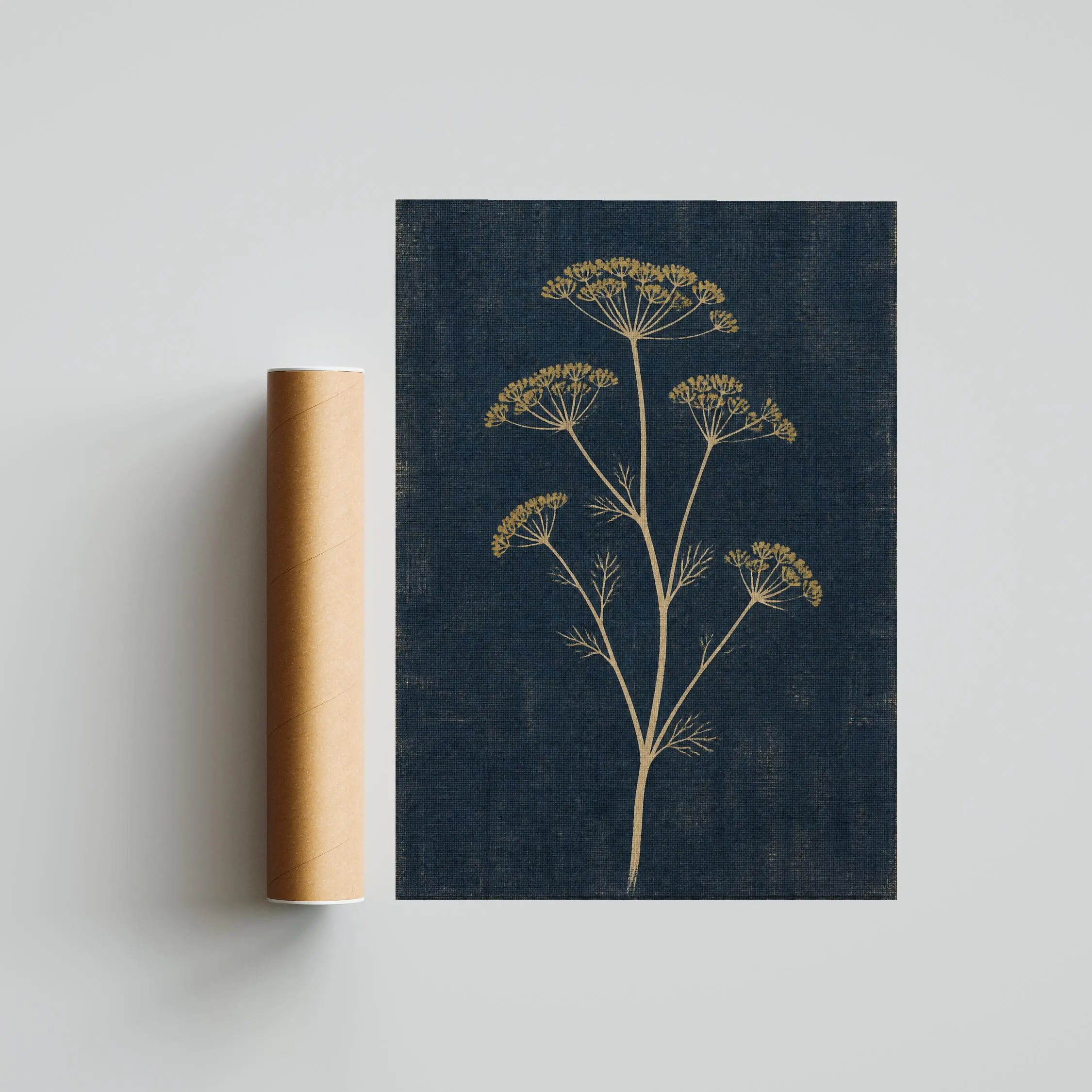 Wild Fennel Wall Art, Minimalist Arts and Crafts Botanical Print, Indigo Herb Decor – Calm Wall Art by Artsify thumbnail 5