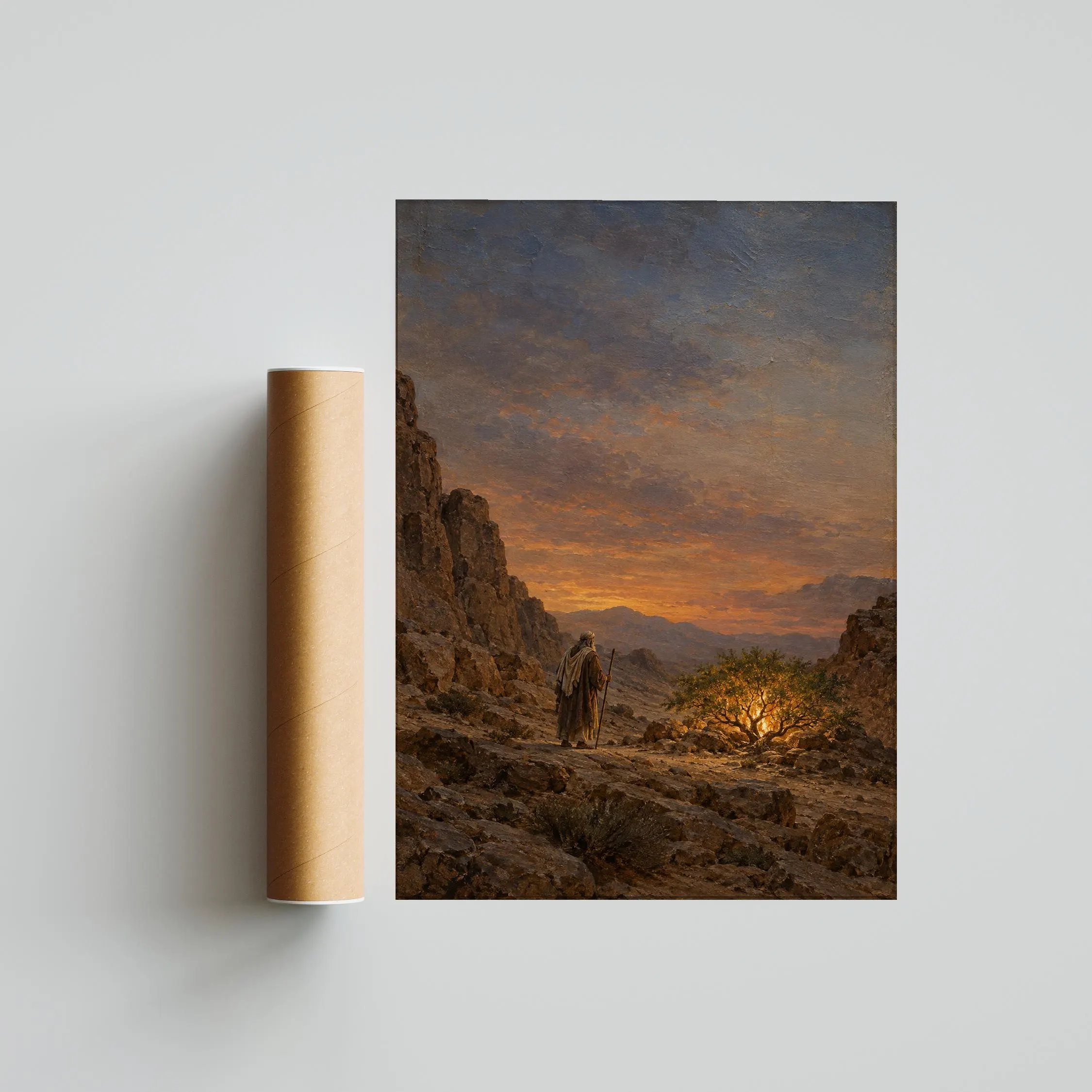 Moses Burning Bush Wall Art, Vintage Exodus Oil Painting – Calm Wall Art by Artsify thumbnail 5
