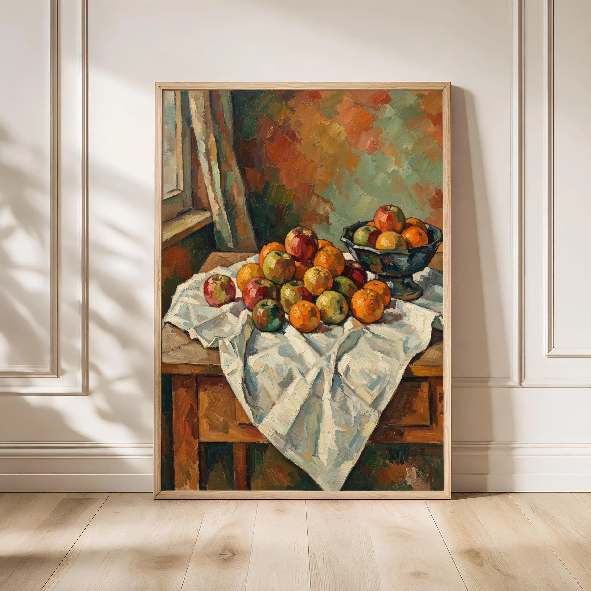Cezanne Style Fruit Still Life Print, Post Impressionist Wall Art, Apple Poster, Kitchen Decor, Housewarming Gift – Calm Wall Art by Artsify