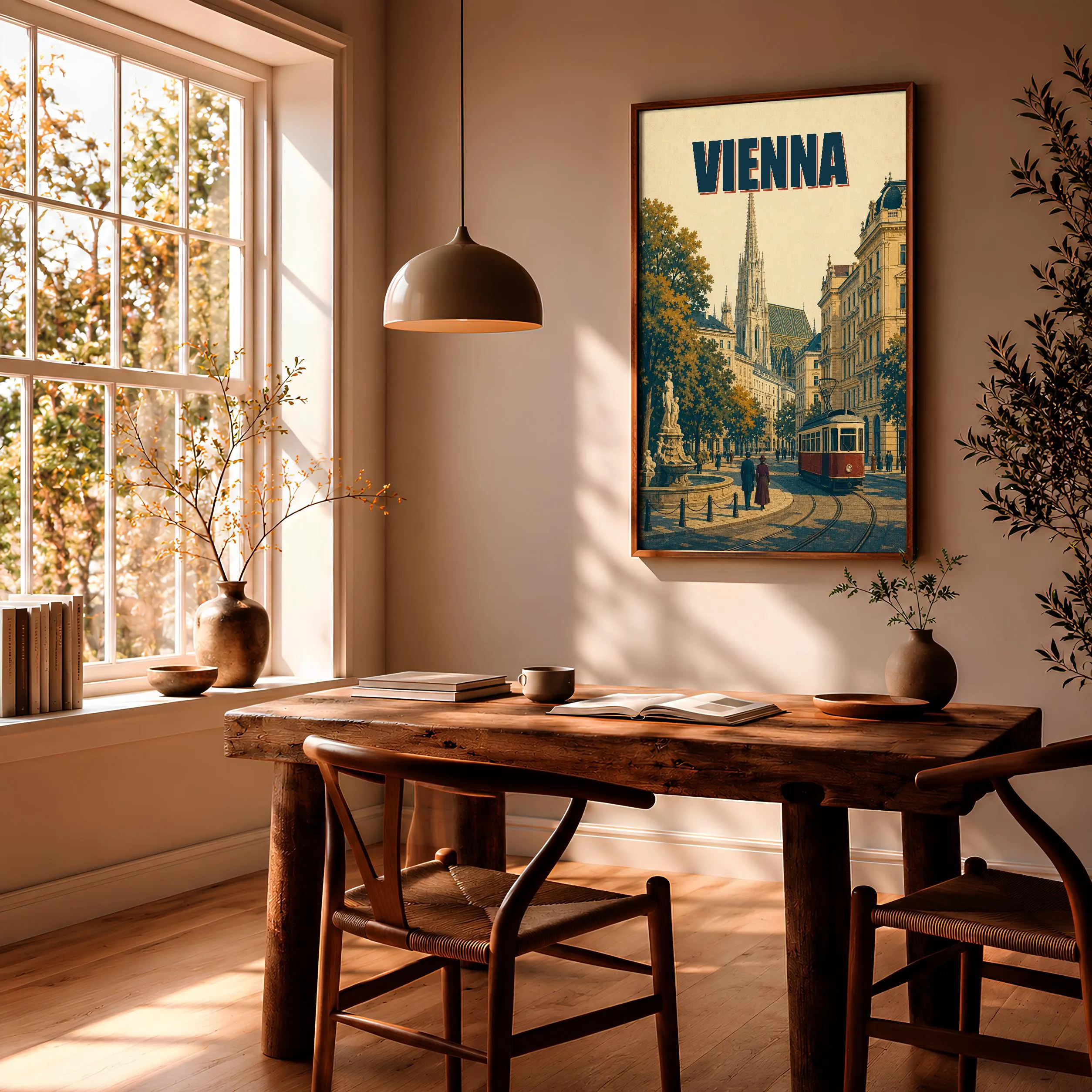 Vienna Travel Poster Print, Vintage Skyline Wall Art, Bold Typography Poster, City Name Wall Decor, Housewarming Gift – Calm Wall Art by Artsify thumbnail 2