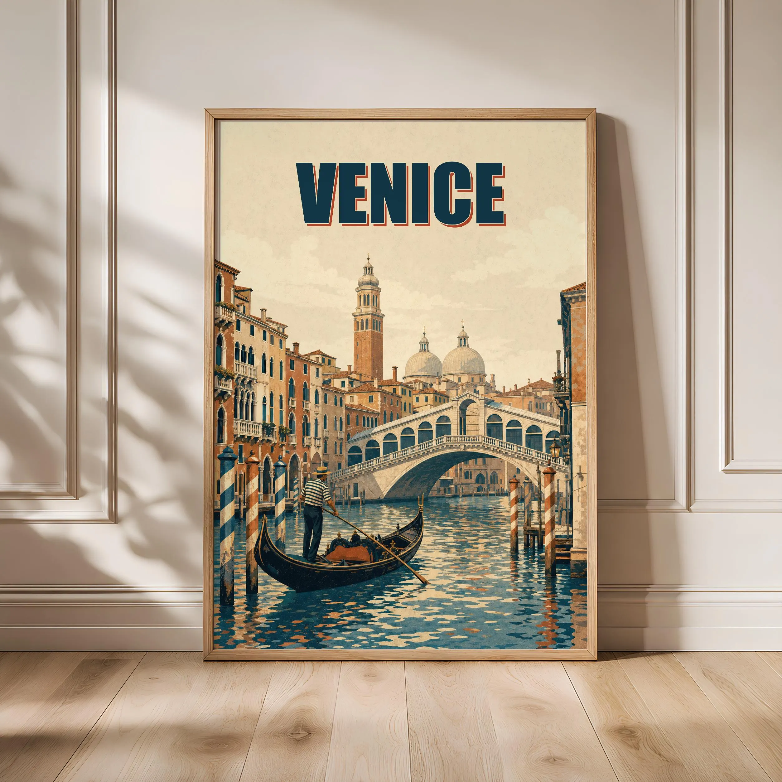 Venice Travel Poster Print, Vintage Skyline Wall Art, Bold Typography Poster, City Name Wall Decor, Housewarming Gift – Calm Wall Art by Artsify