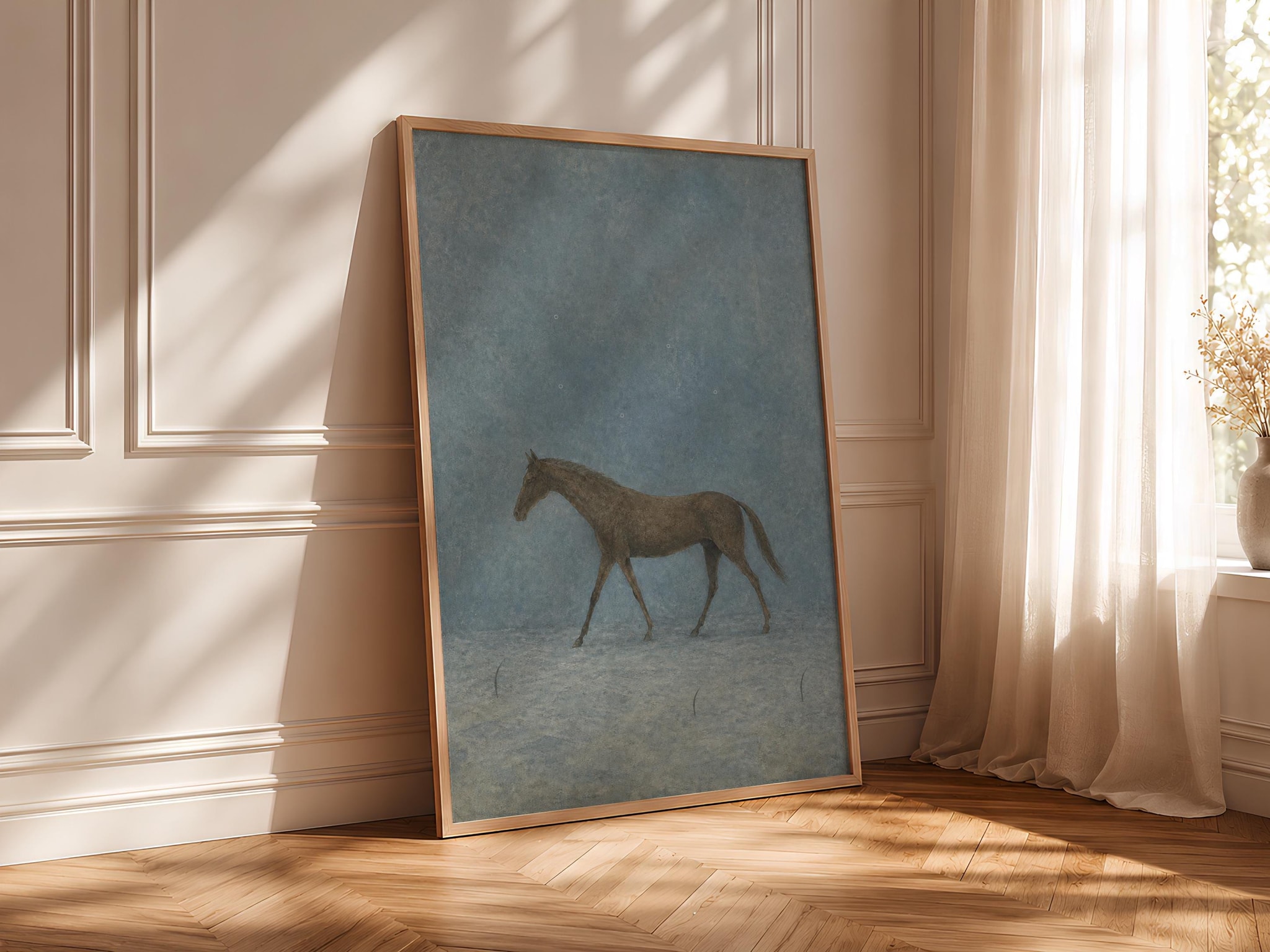 Underwater Horse Wall Art, Minimal Surreal Equestrian Folk Poster – Calm Wall Art by Artsify thumbnail 4