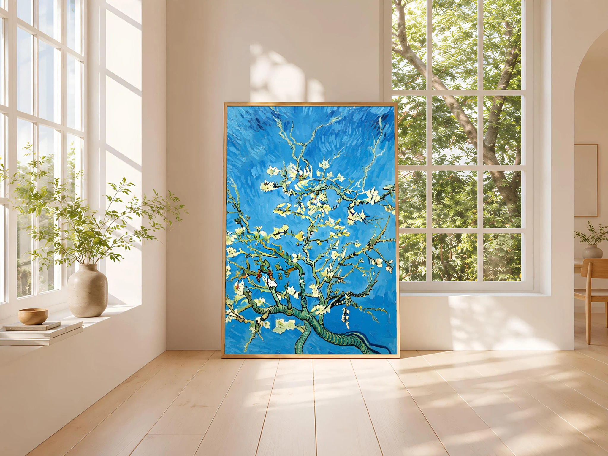 Van Gogh Style Blossom Print, Post Impressionist Almond Poster, Cobalt Sky Wall Art, Bedroom Decor, Housewarming Gift – Calm Wall Art by Artsify thumbnail 3