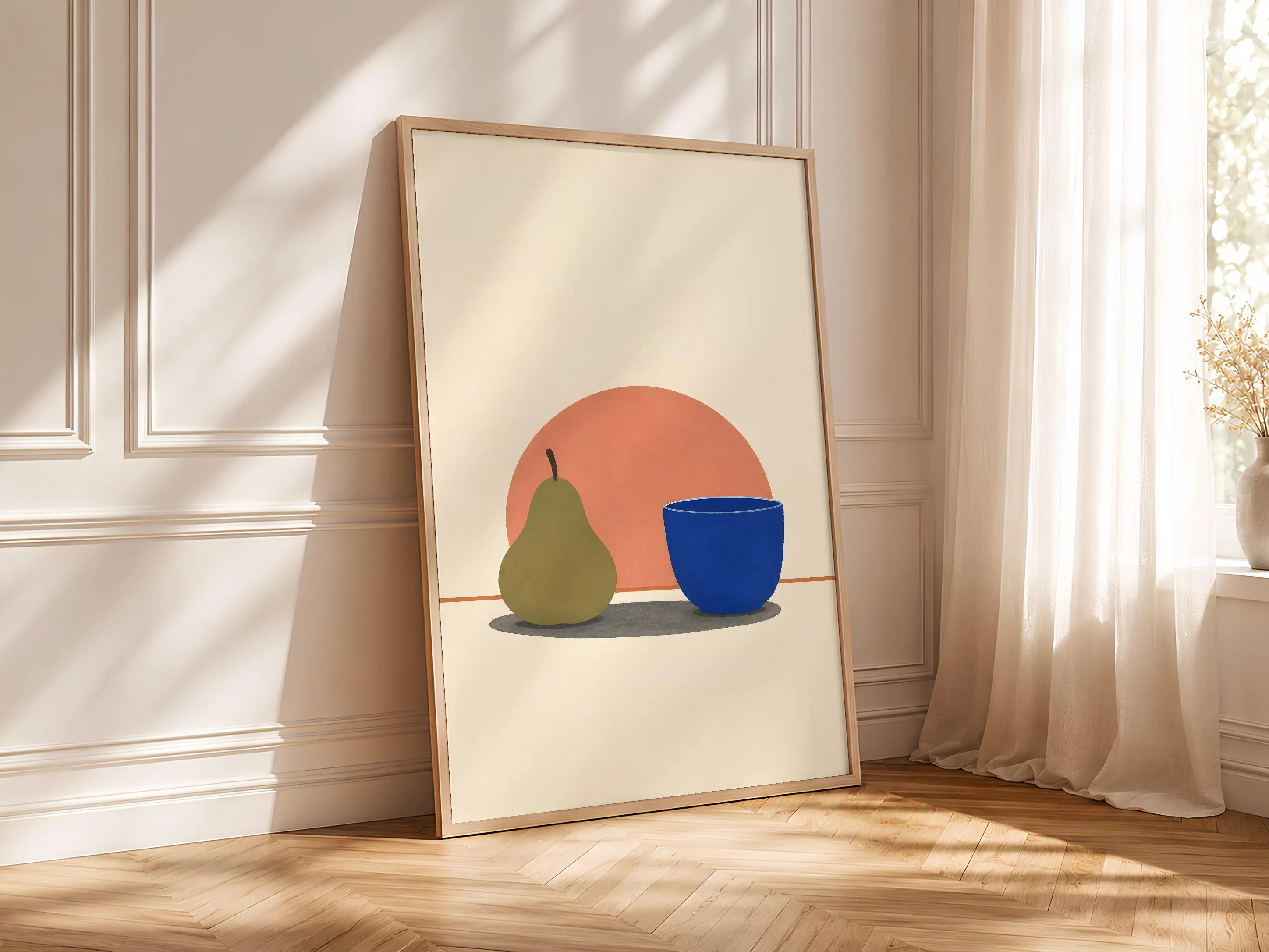 Minimalist Still Life Print, Pear and Cup Kitchen Wall Art, Scandinavian Poster, Simple Modern Decor, Housewarming Gift – Calm Wall Art by Artsify thumbnail 4