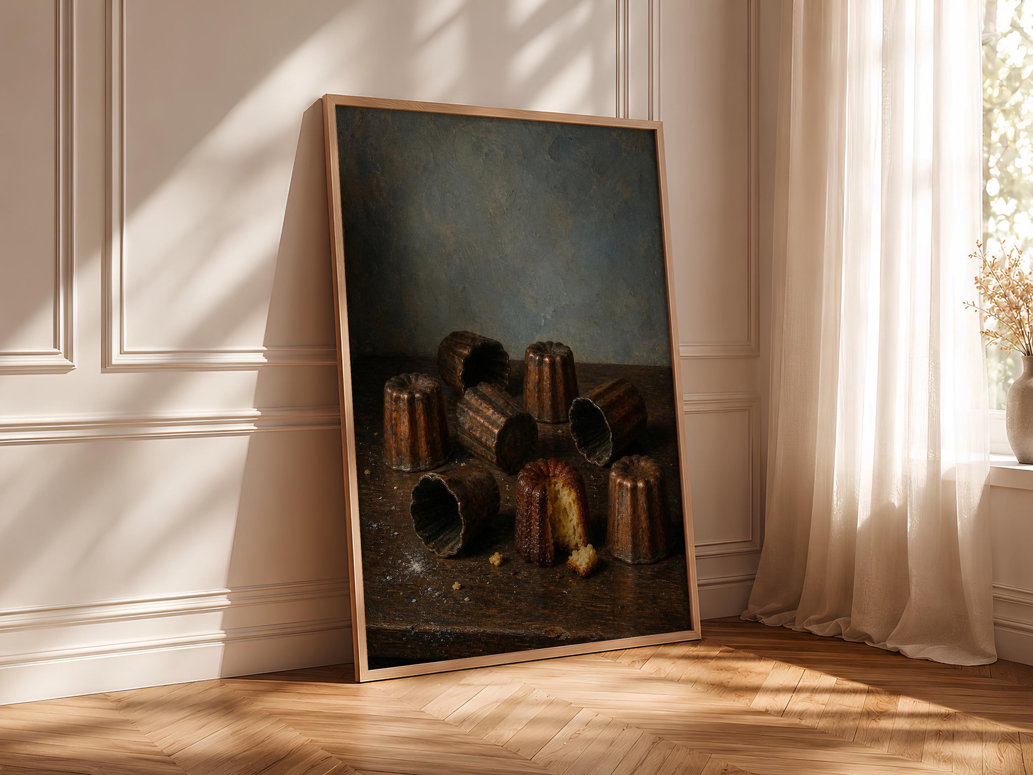 Canele Mold Painting Print, Vintage French Bakery Wall Art, Copper Kitchen Poster, Rustic Pastry Decor, Housewarming Gift – Calm Wall Art by Artsify thumbnail 4