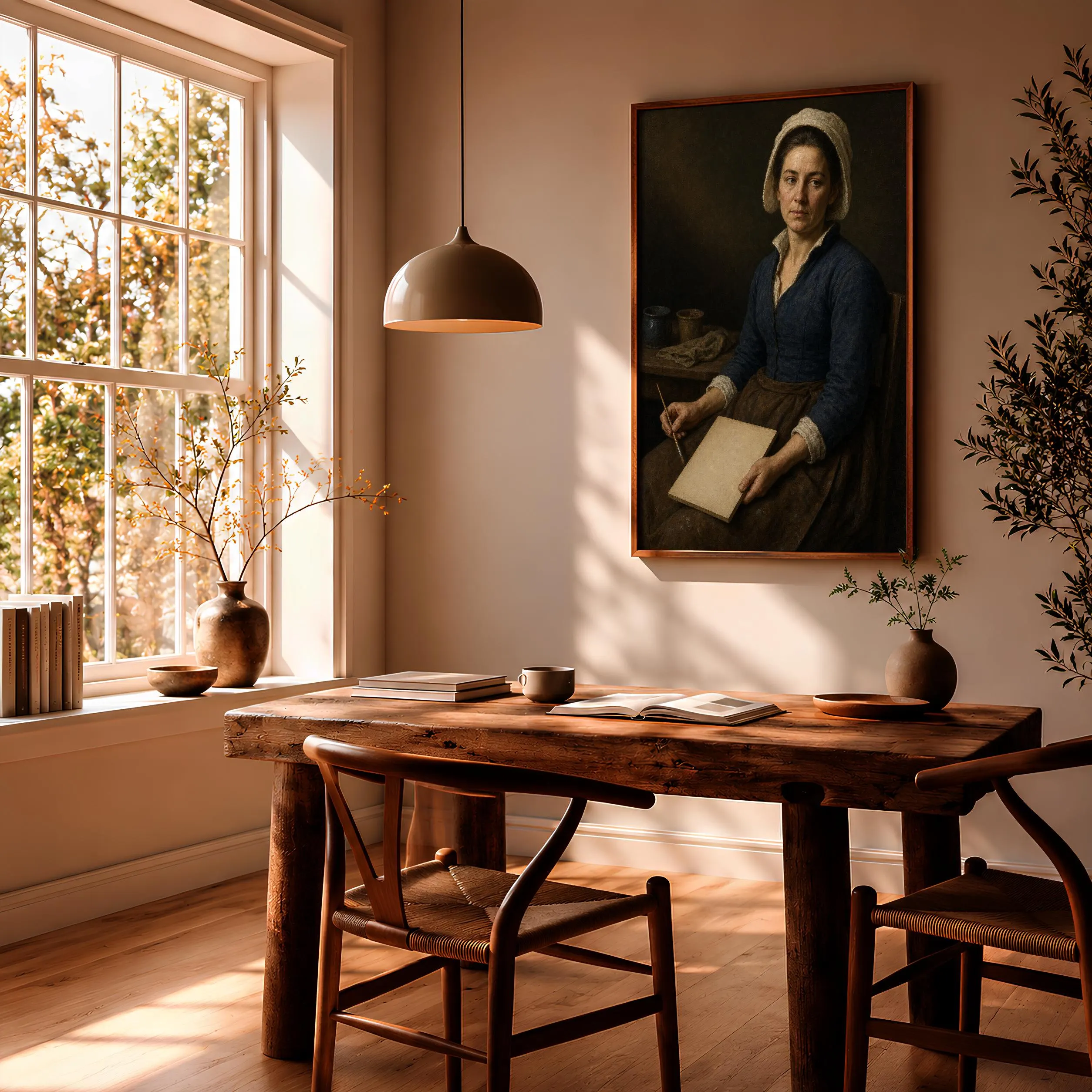 Renaissance Woman Painter Print, Vintage Artist Portrait Wall Art, Old Master Poster, Dark Academia Decor, Housewarming Gift – Calm Wall Art by Artsify thumbnail 2
