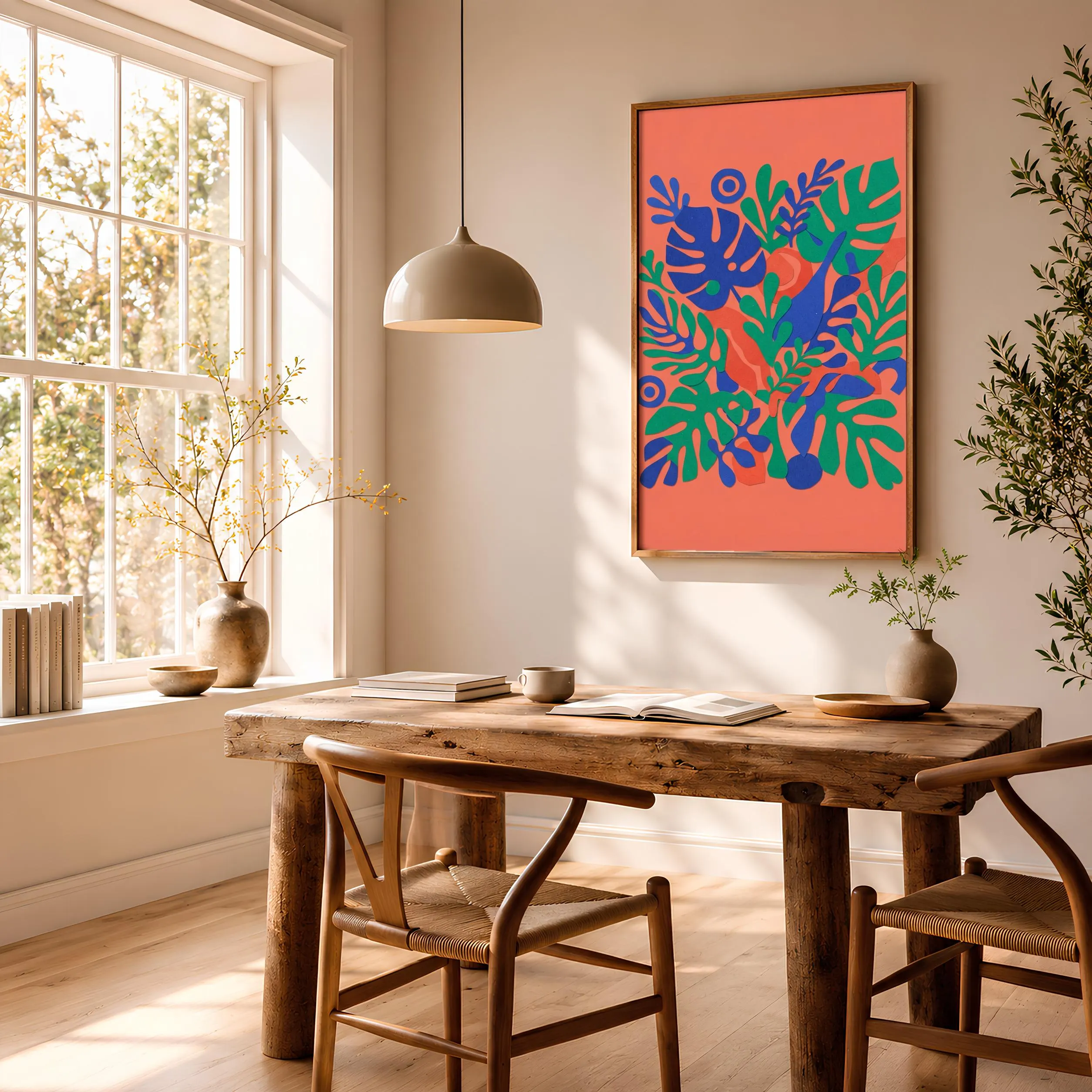 Matisse Style Wall Art, Cut Paper Collage Poster, Botanical Leaf Print, Living Room Decor, Housewarming Gift – Calm Wall Art by Artsify thumbnail 2