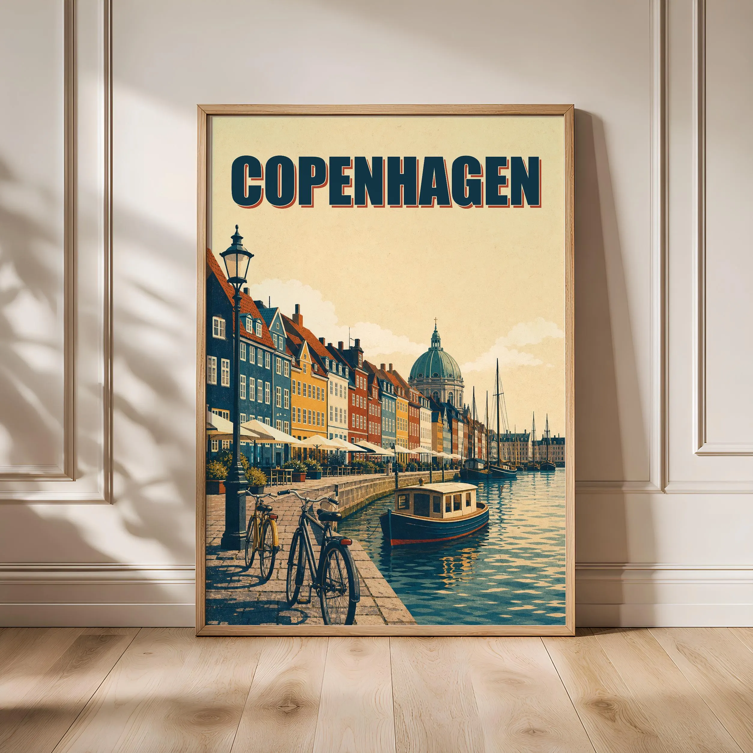 Copenhagen Travel Poster Print, Vintage Skyline Wall Art, Bold Typography Poster, City Name Wall Decor, Housewarming Gift – Calm Wall Art by Artsify