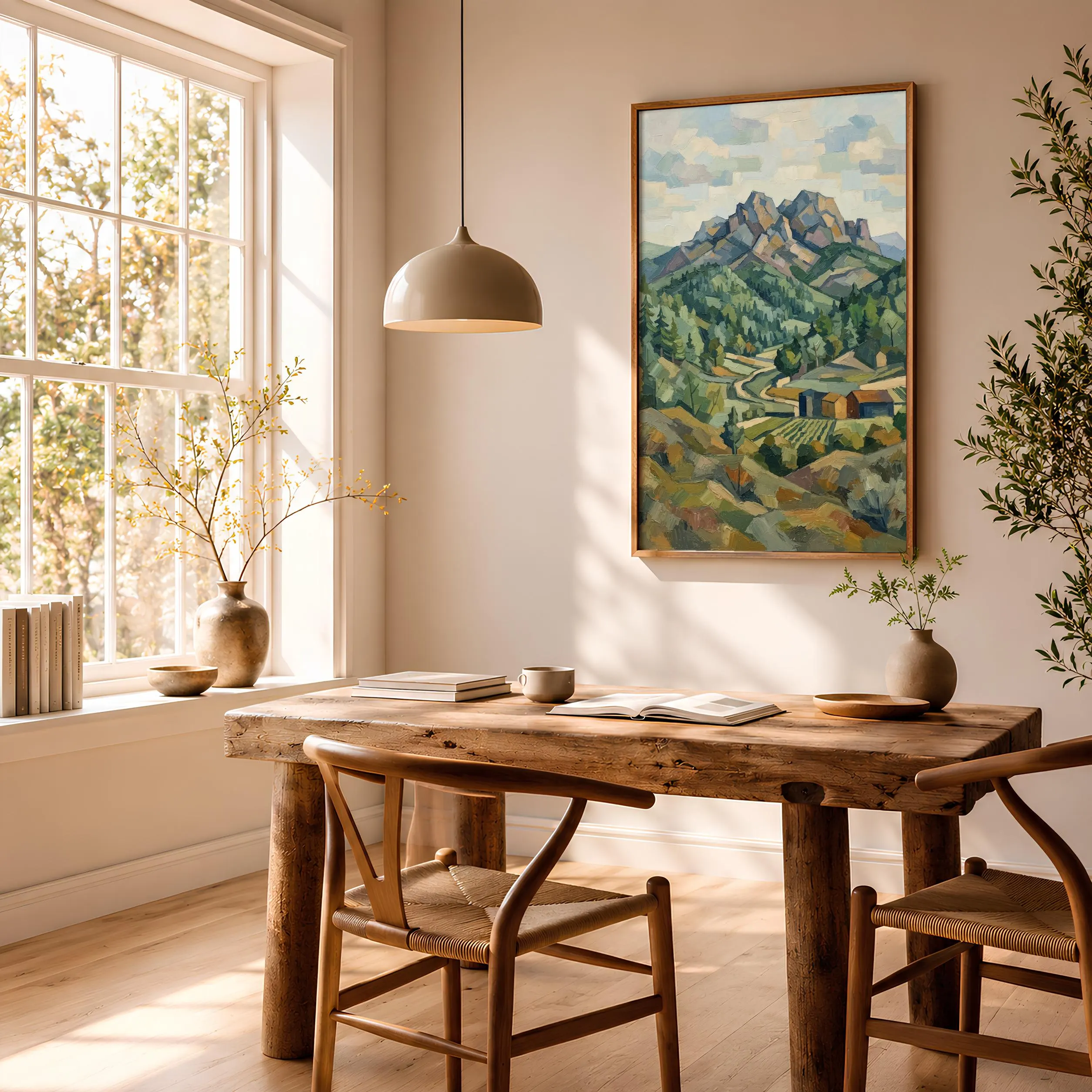 Cezanne Style Mountain Landscape Print, Post Impressionist Wall Art, Provencal Poster, Office Decor, Housewarming Gift – Calm Wall Art by Artsify thumbnail 2