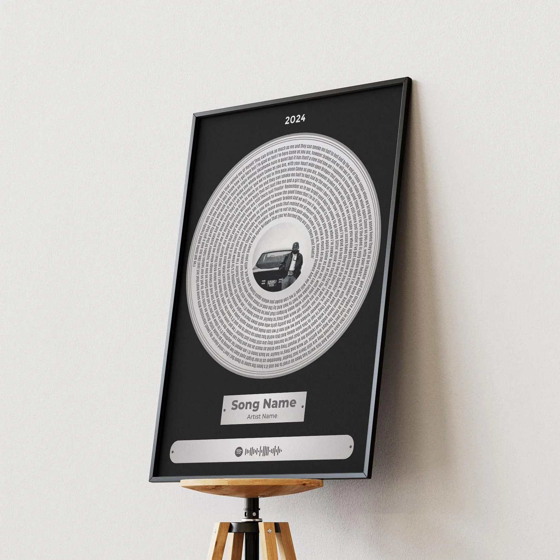 Custom Vinyl Record Song Lyrics Print, Personalized Music Gift, Modern Home - Office Decor – Calm Wall Art by Artsify thumbnail 3