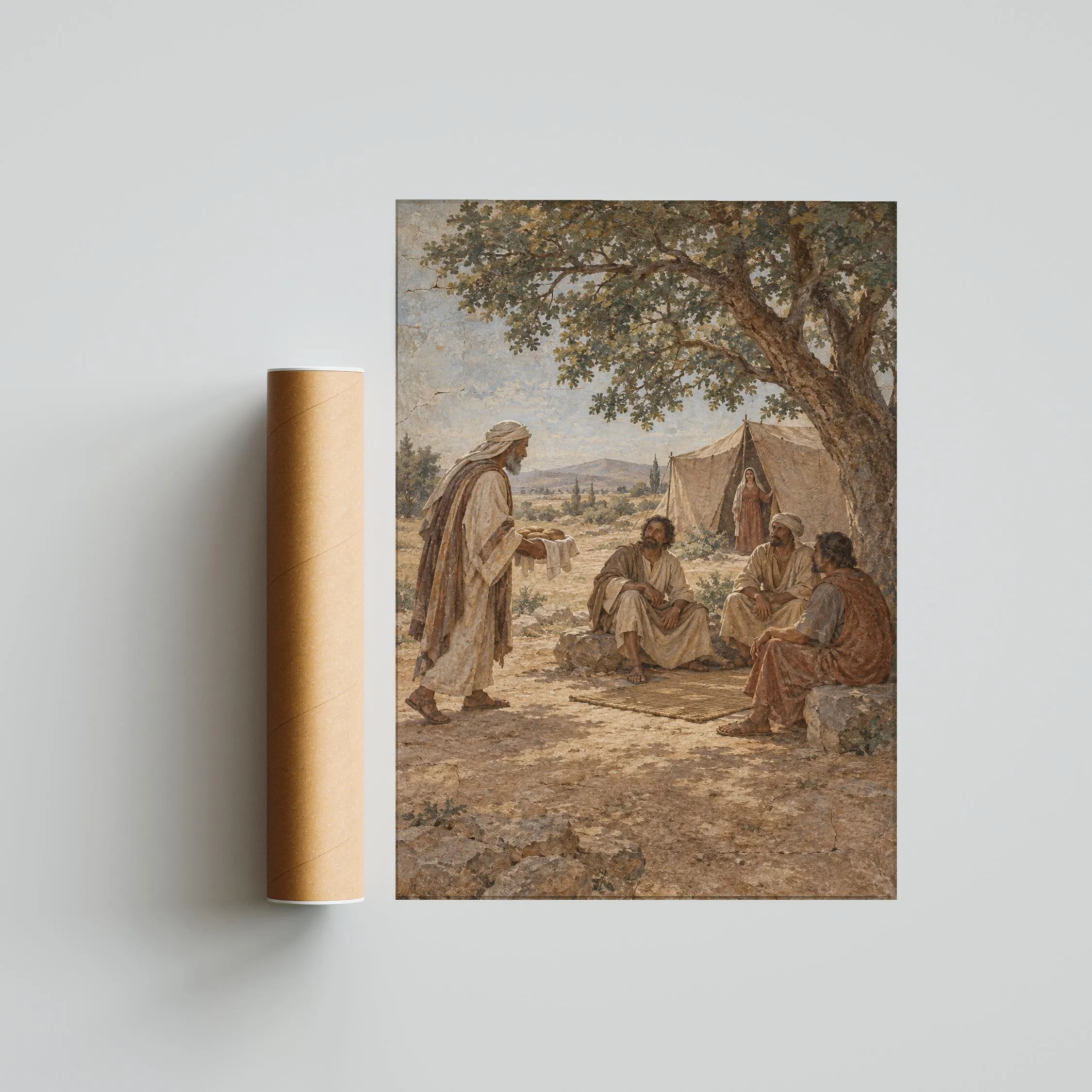 Hospitality of Abraham Wall Art, Three Visitors Bible Painting – Calm Wall Art by Artsify thumbnail 5