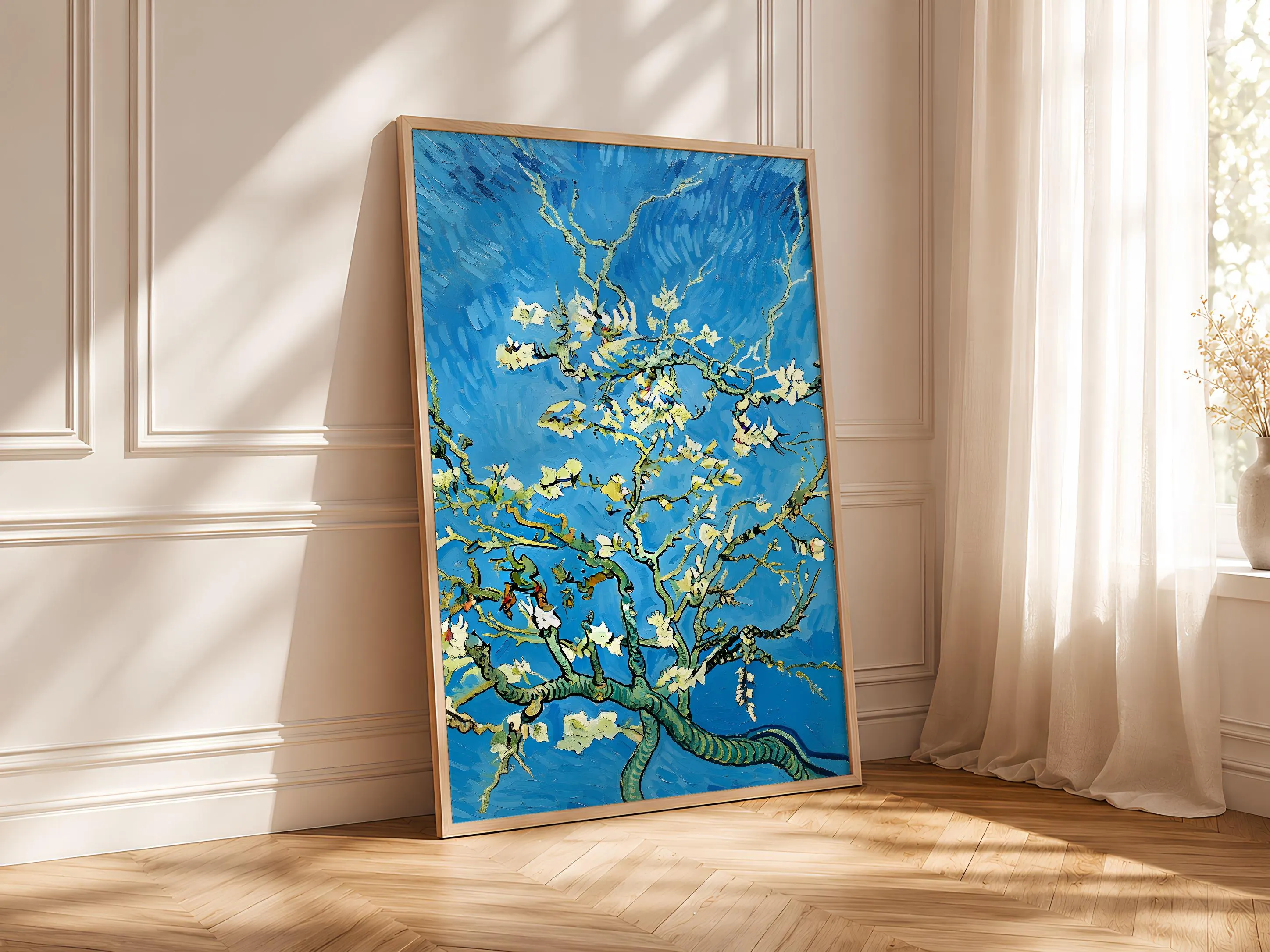 Van Gogh Style Blossom Print, Post Impressionist Almond Poster, Cobalt Sky Wall Art, Bedroom Decor, Housewarming Gift – Calm Wall Art by Artsify thumbnail 4