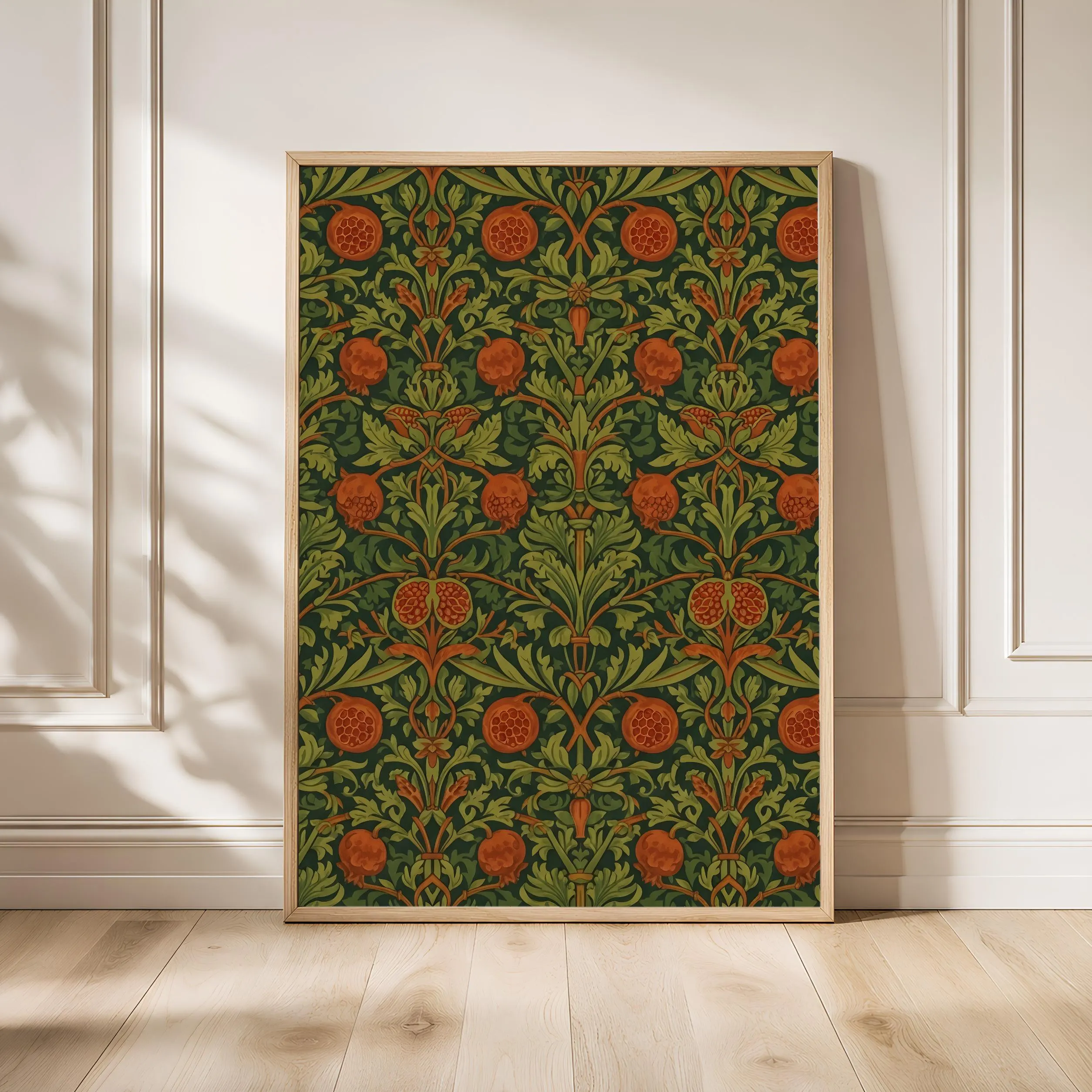 William Morris Style Print, Arts and Crafts Botanical Poster, Forest Green Wall Art, Entryway Decor, Housewarming Gift – Calm Wall Art by Artsify