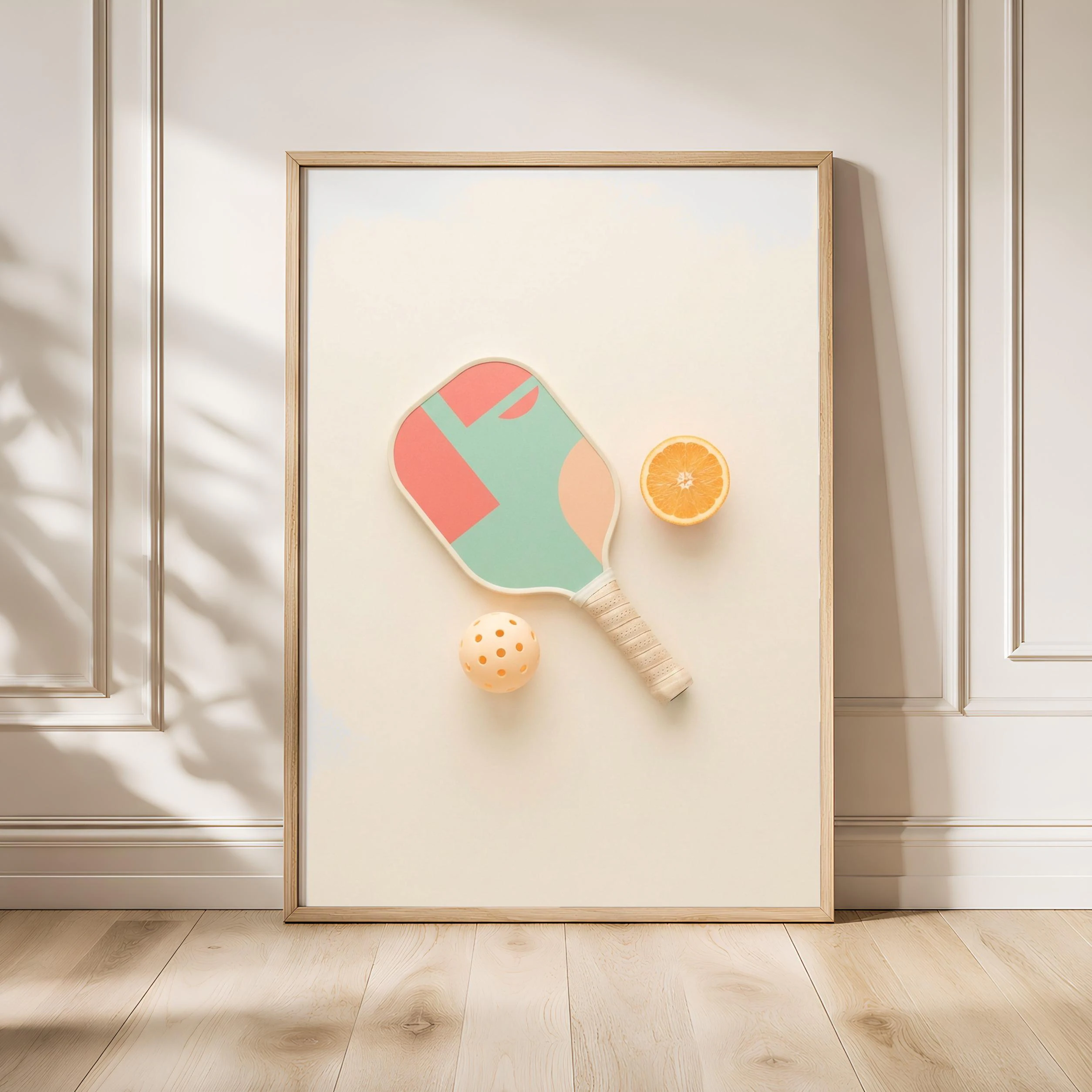 Pickleball Print, Preppy Japandi Poster, Coral Wall Art, Pickleball Gift, Housewarming Gift – Calm Wall Art by Artsify