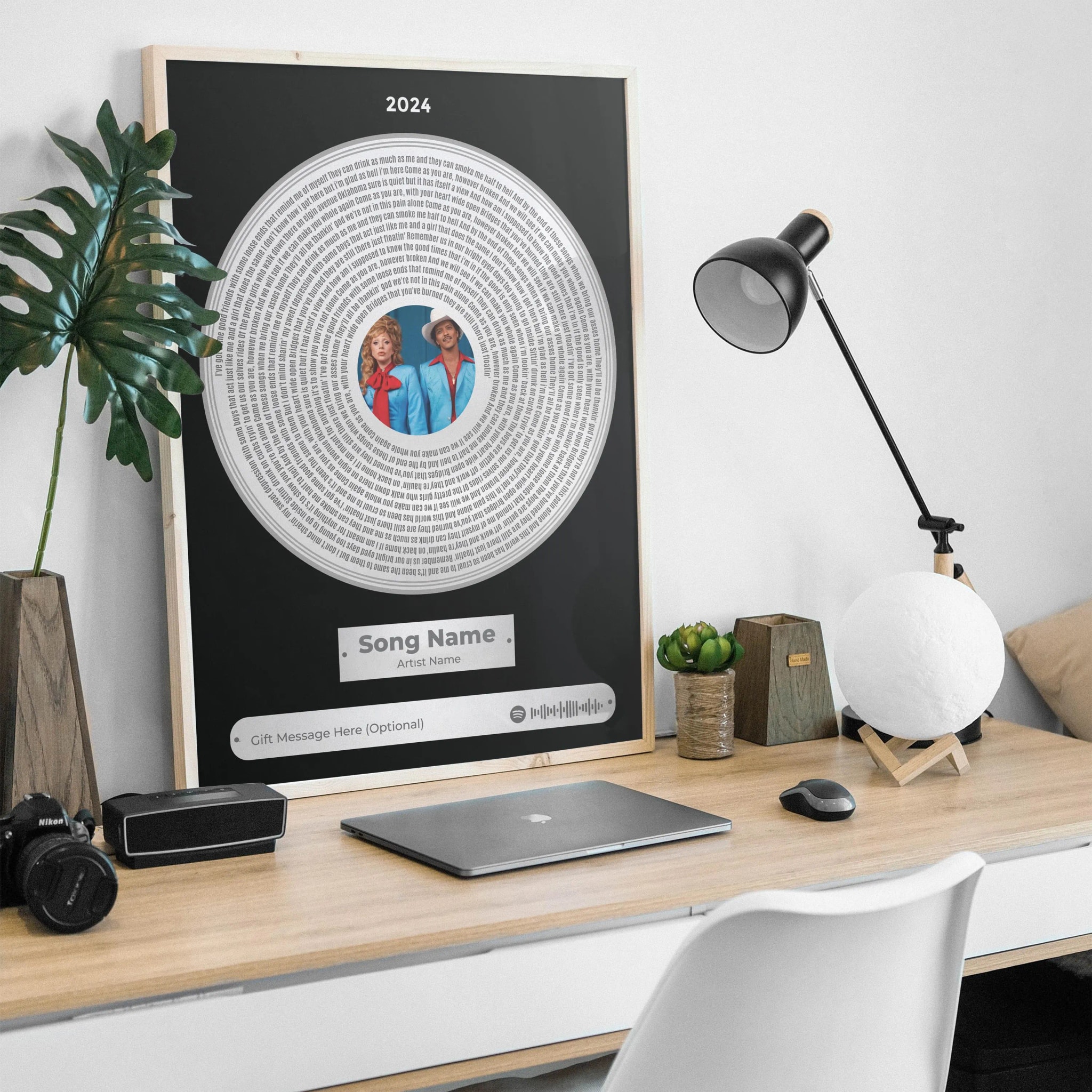 Custom Vinyl Record Song Lyrics Print, Personalized Music Gift, Modern Home - Office Decor – Calm Wall Art by Artsify thumbnail 4