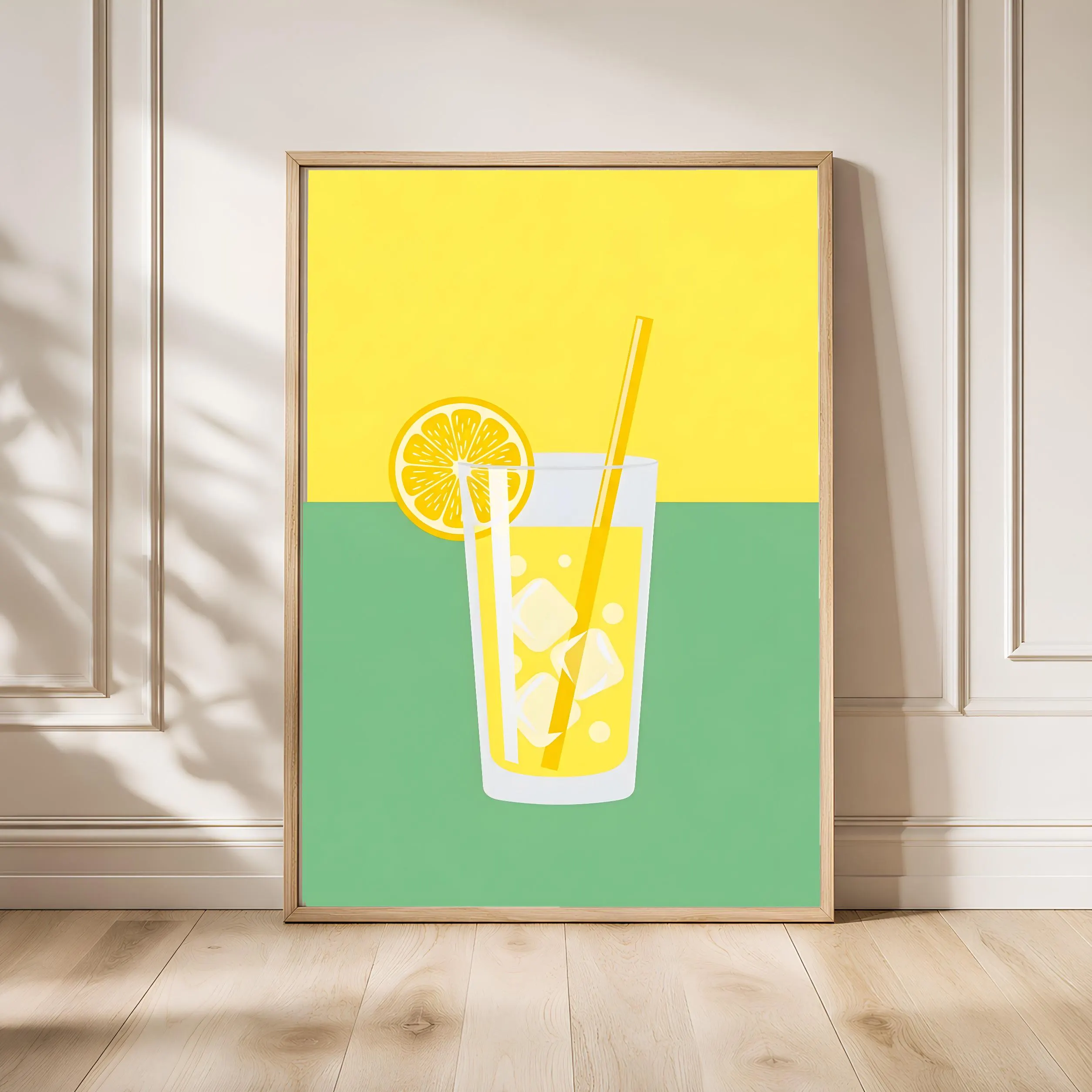 Vintage Lemonade Print, Retro Summer Drink Poster, Mid Century Kitchen Wall Art, Citrus Decor, Housewarming Gift – Calm Wall Art by Artsify