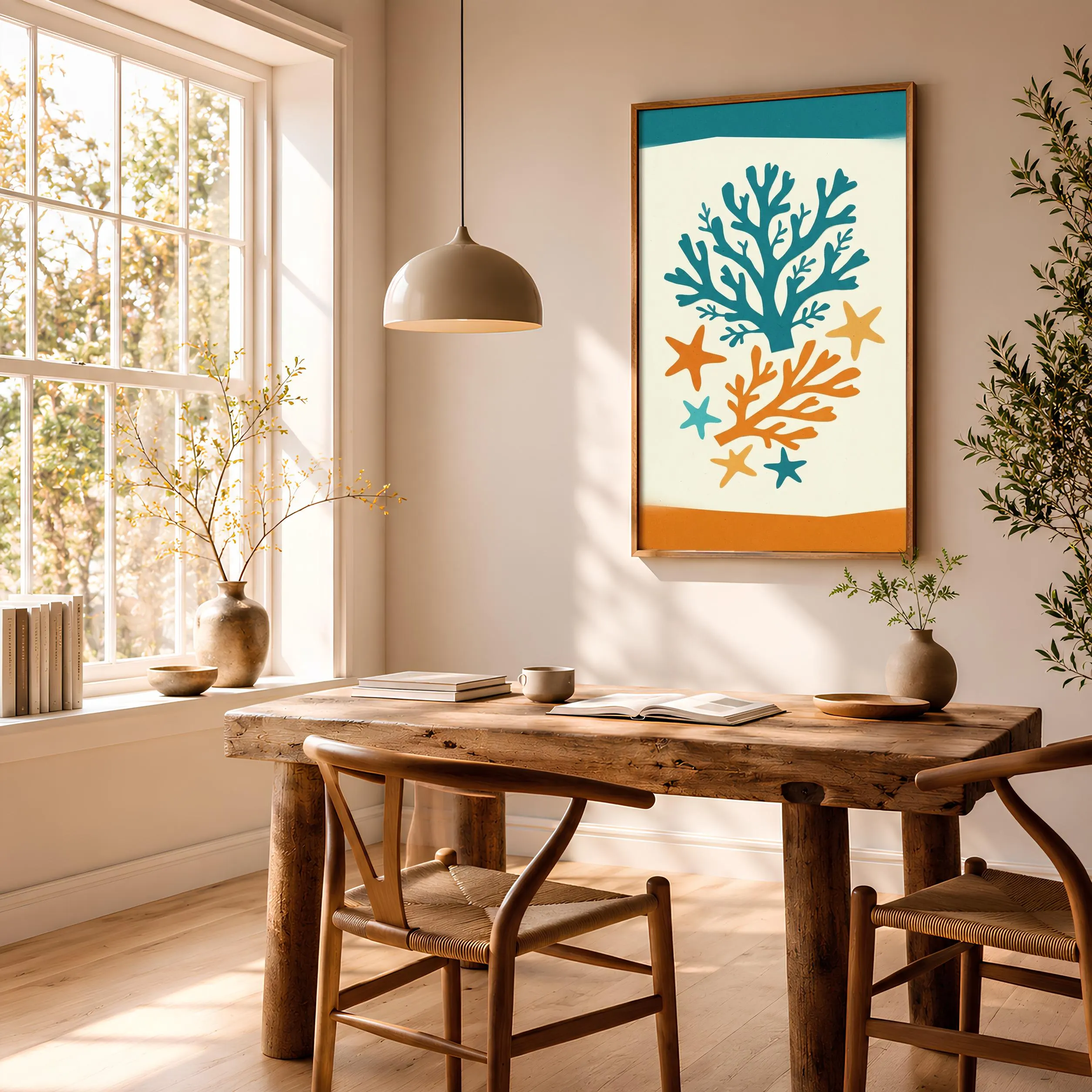 Matisse Style Wall Art, Coral Reef Collage Poster, Ocean Cut Paper Print, Bathroom Decor, Housewarming Gift – Calm Wall Art by Artsify thumbnail 2