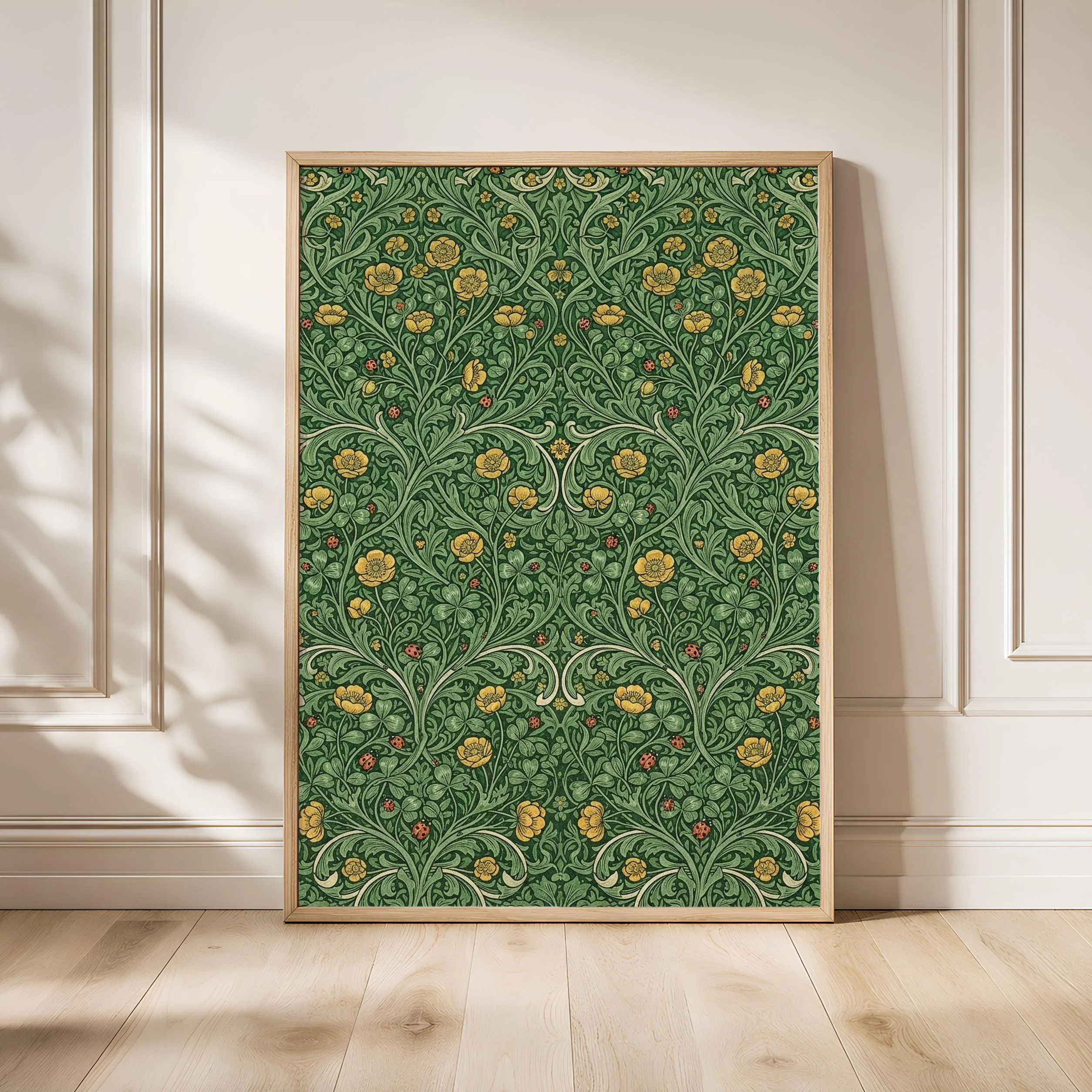 William Morris Style Print, Arts and Crafts Ladybird Poster, Buttercup Wall Art, Kitchen Decor, Housewarming Gift – Calm Wall Art by Artsify thumbnail 2