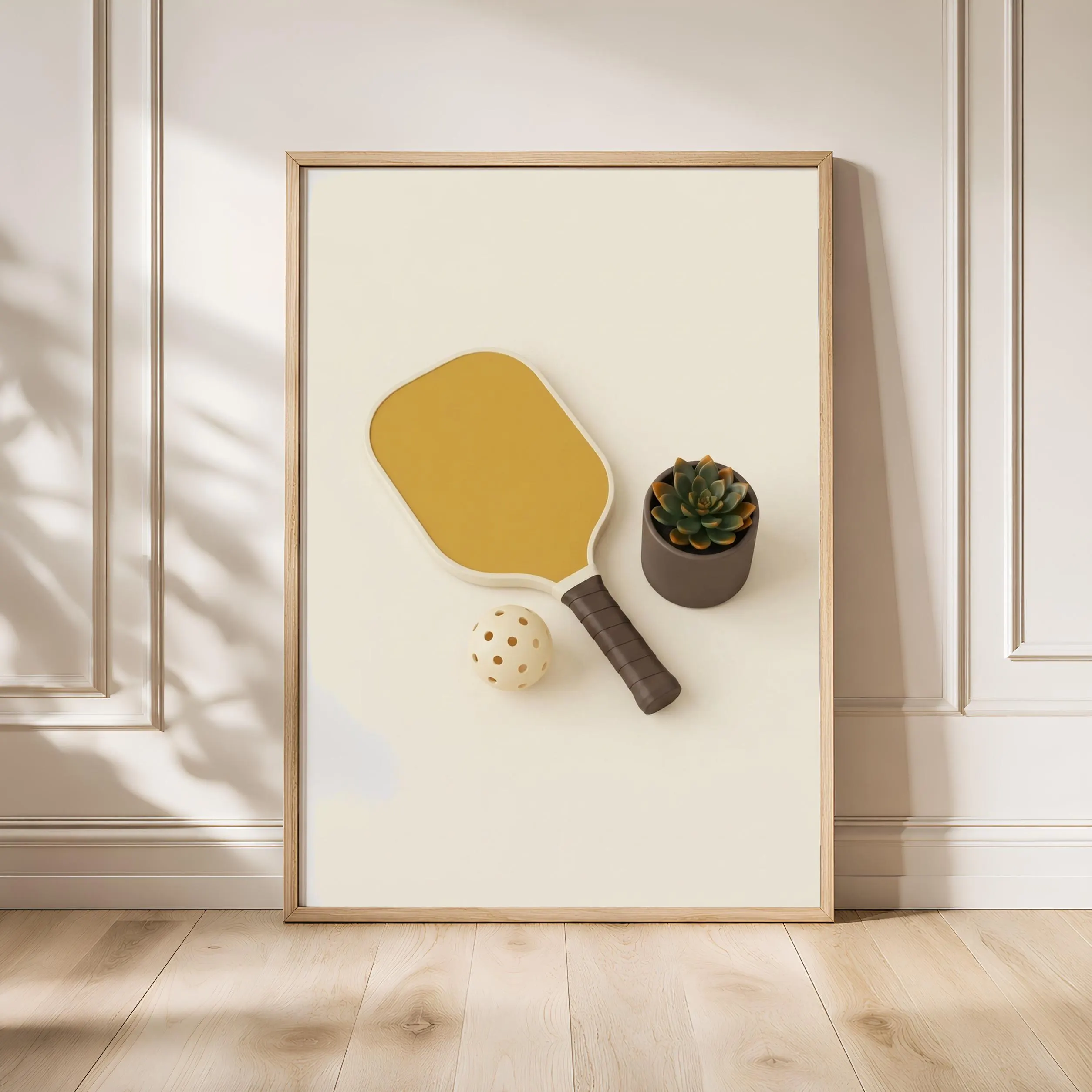 Pickleball Print, Preppy Japandi Poster, Mustard Wall Art, Pickleball Gift, Housewarming Gift – Calm Wall Art by Artsify