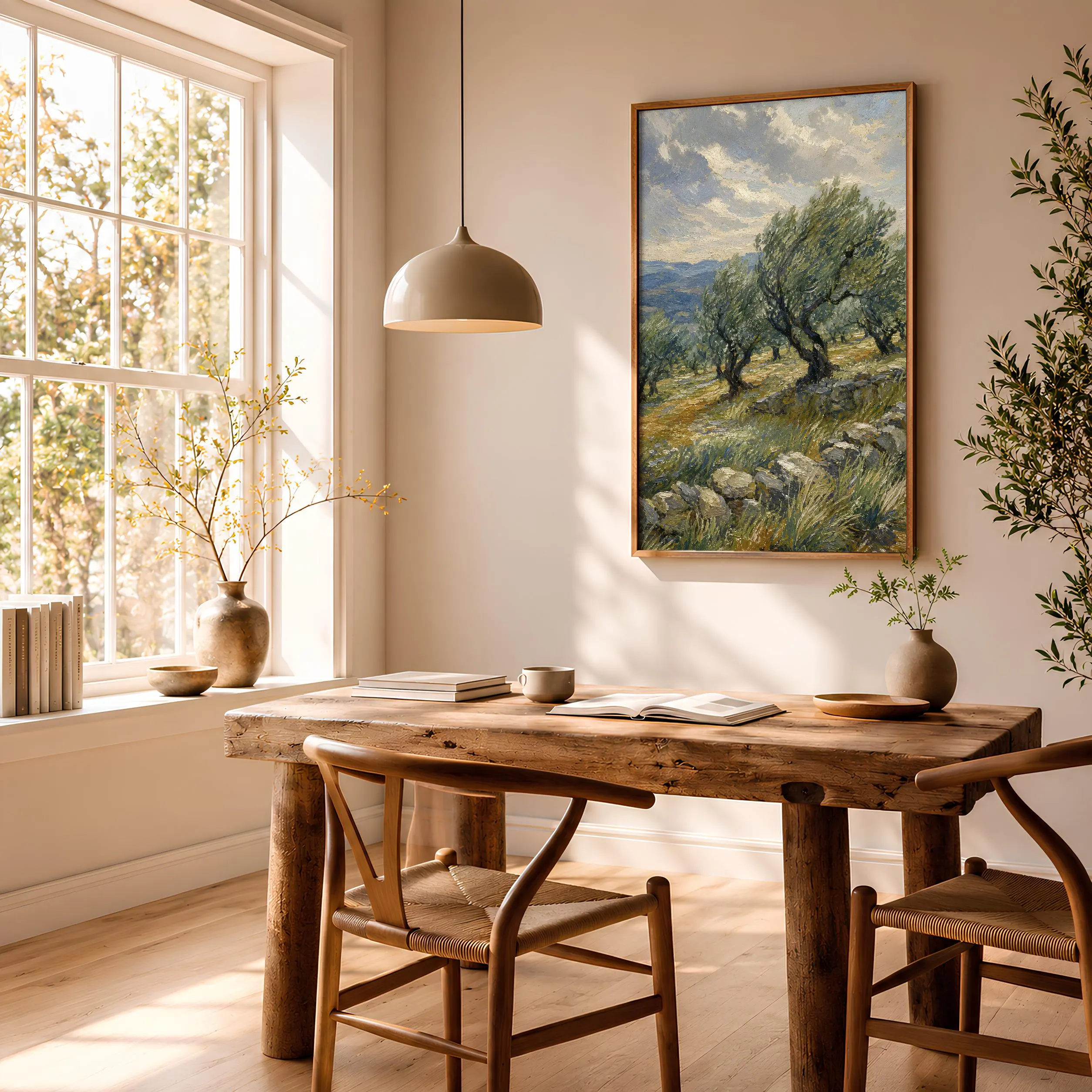 Olive Grove Painting Print, Mediterranean Landscape Wall Art, Post Impressionist Poster, Rustic Countryside Decor, Housewarming Gift – Calm Wall Art by Artsify thumbnail 2