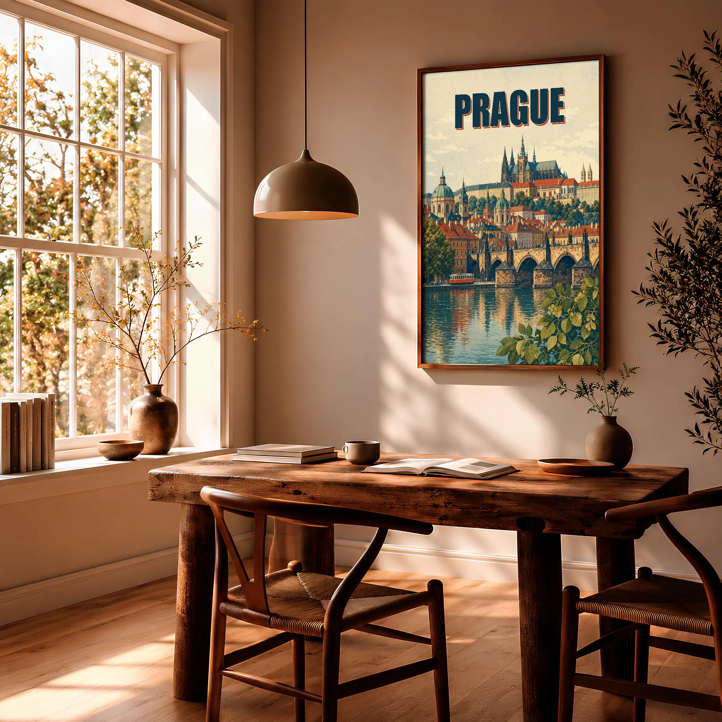 Prague Travel Poster Print, Vintage Skyline Wall Art, Bold Typography Poster, City Name Wall Decor, Housewarming Gift – Calm Wall Art by Artsify thumbnail 2
