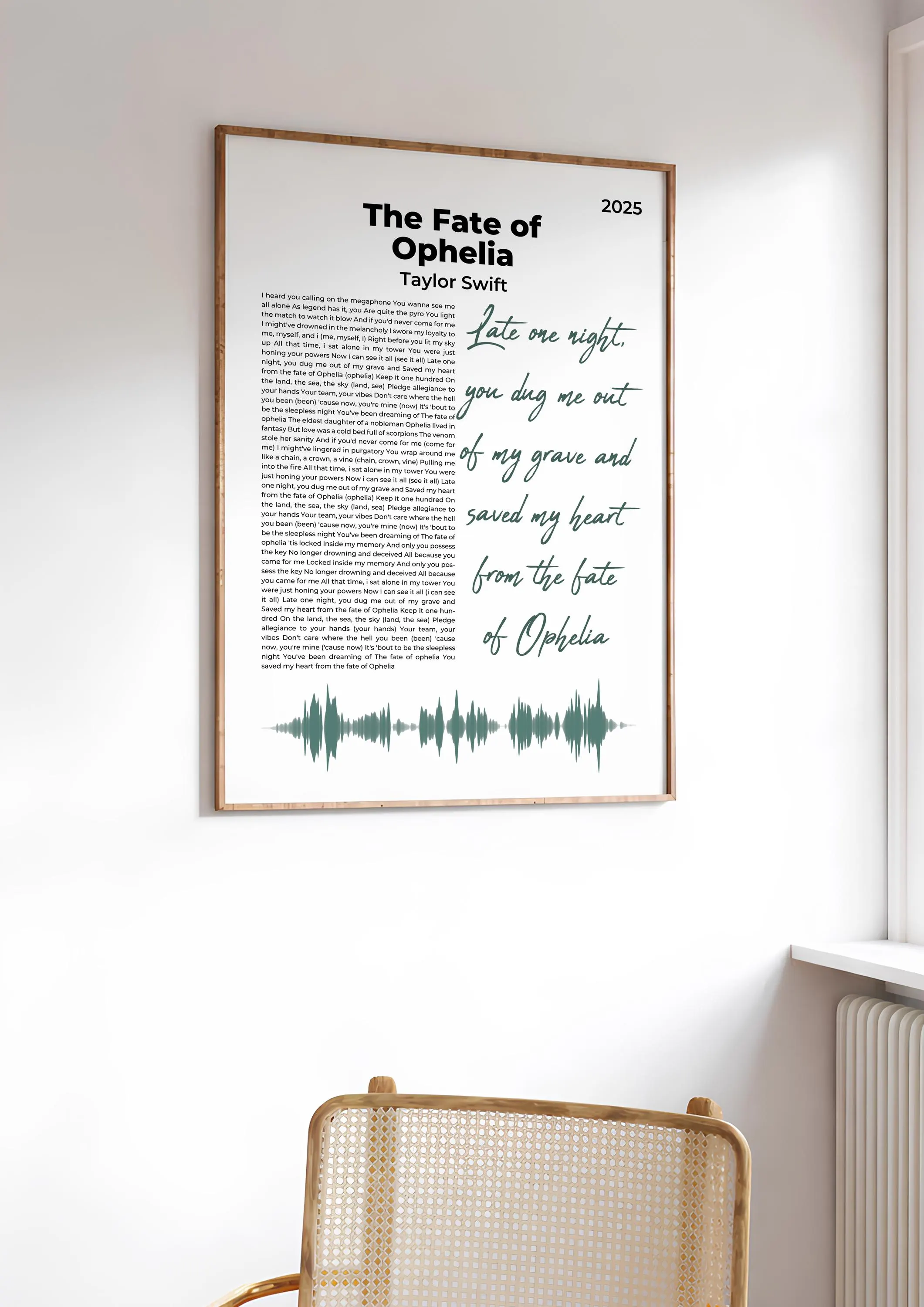Custom Song Lyrics Print, Personalized Music Poster with Soundwave, First Dance Song Gift, Anniversary Wedding Gift, Office Decor, Wall Art – Calm Wall Art by Artsify thumbnail 2
