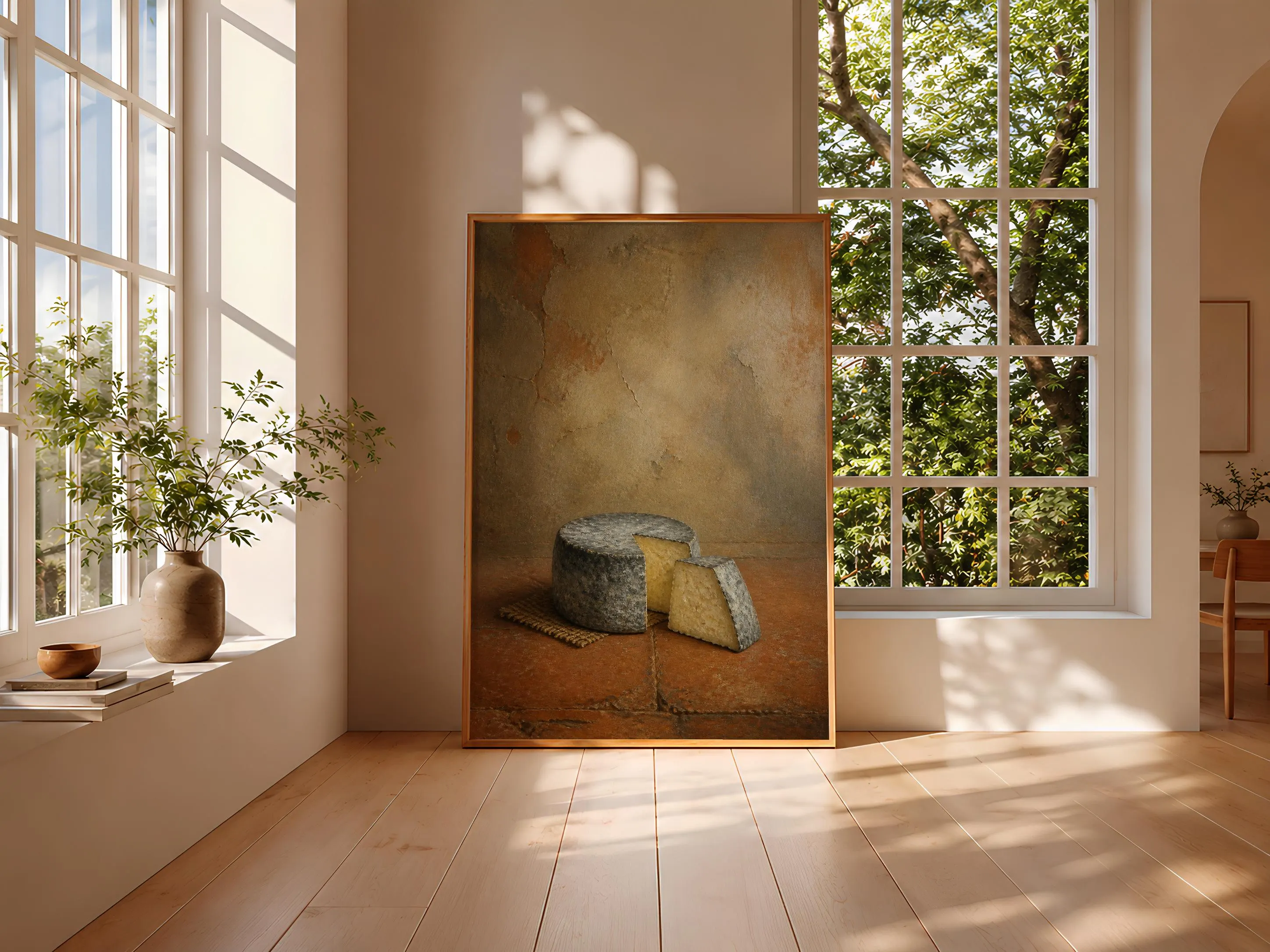 Goat Cheese Wall Art, Rustic Farmhouse Still Life, Warm Terracotta Kitchen Print – Calm Wall Art by Artsify thumbnail 3