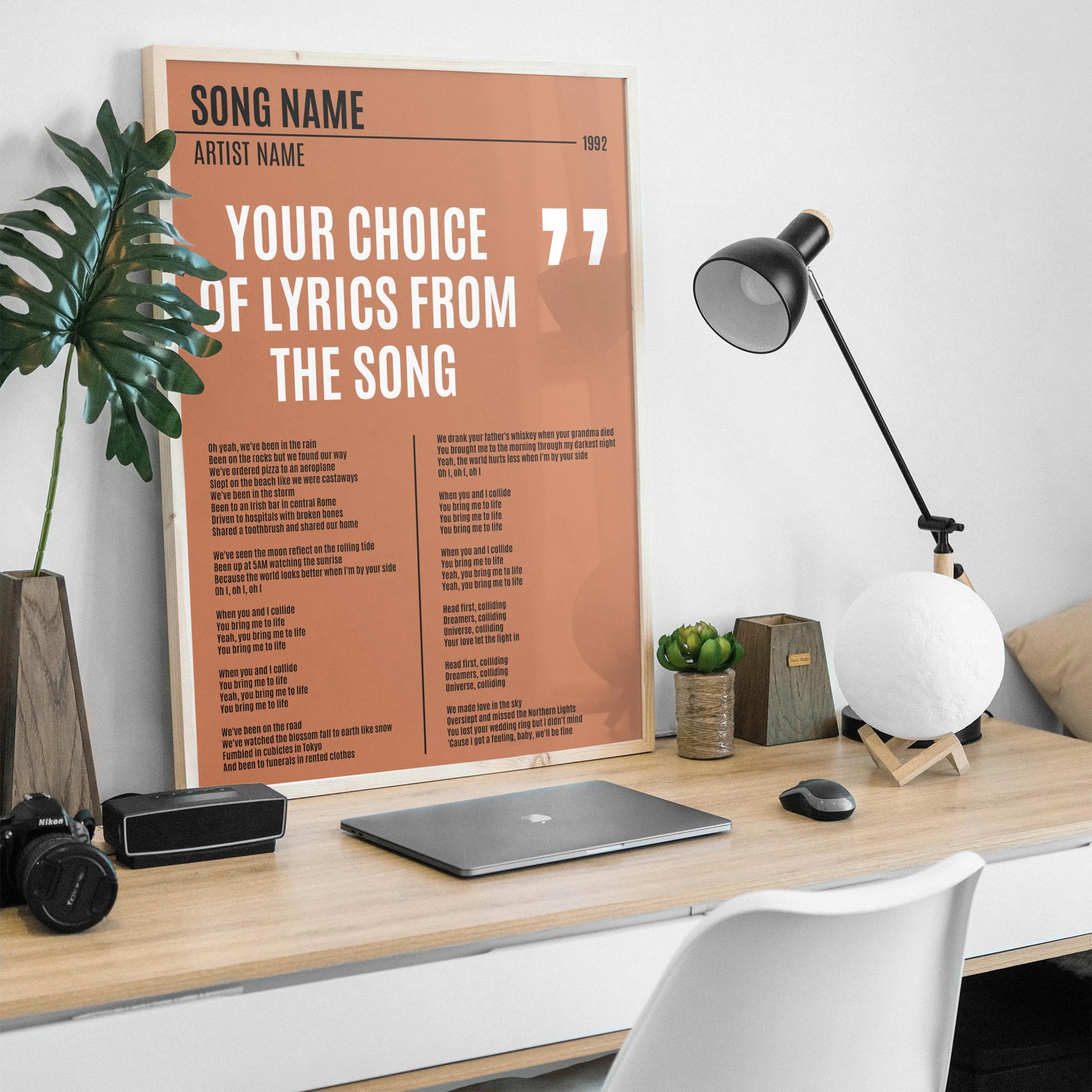 Custom Vinyl Lyrics Print, Personalised Music Poster, Customizable Music Gift, Anniversary Gift, Wedding Song Dance, Valentine's Gift – Calm Wall Art by Artsify thumbnail 4