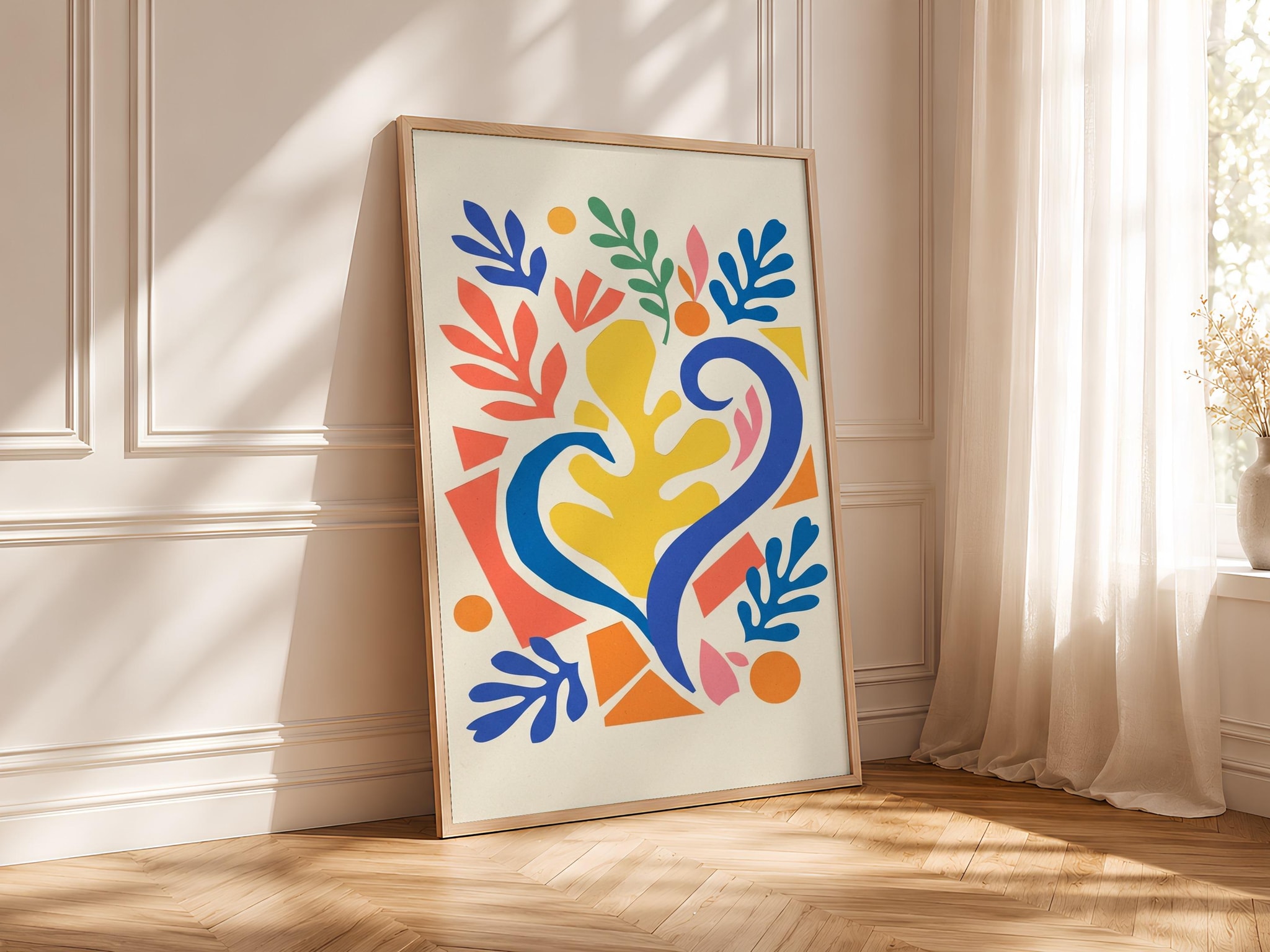Matisse Style Wall Art, Abstract Ribbon Poster, Cut Paper Swirl Print, Bedroom Decor, Housewarming Gift – Calm Wall Art by Artsify thumbnail 4