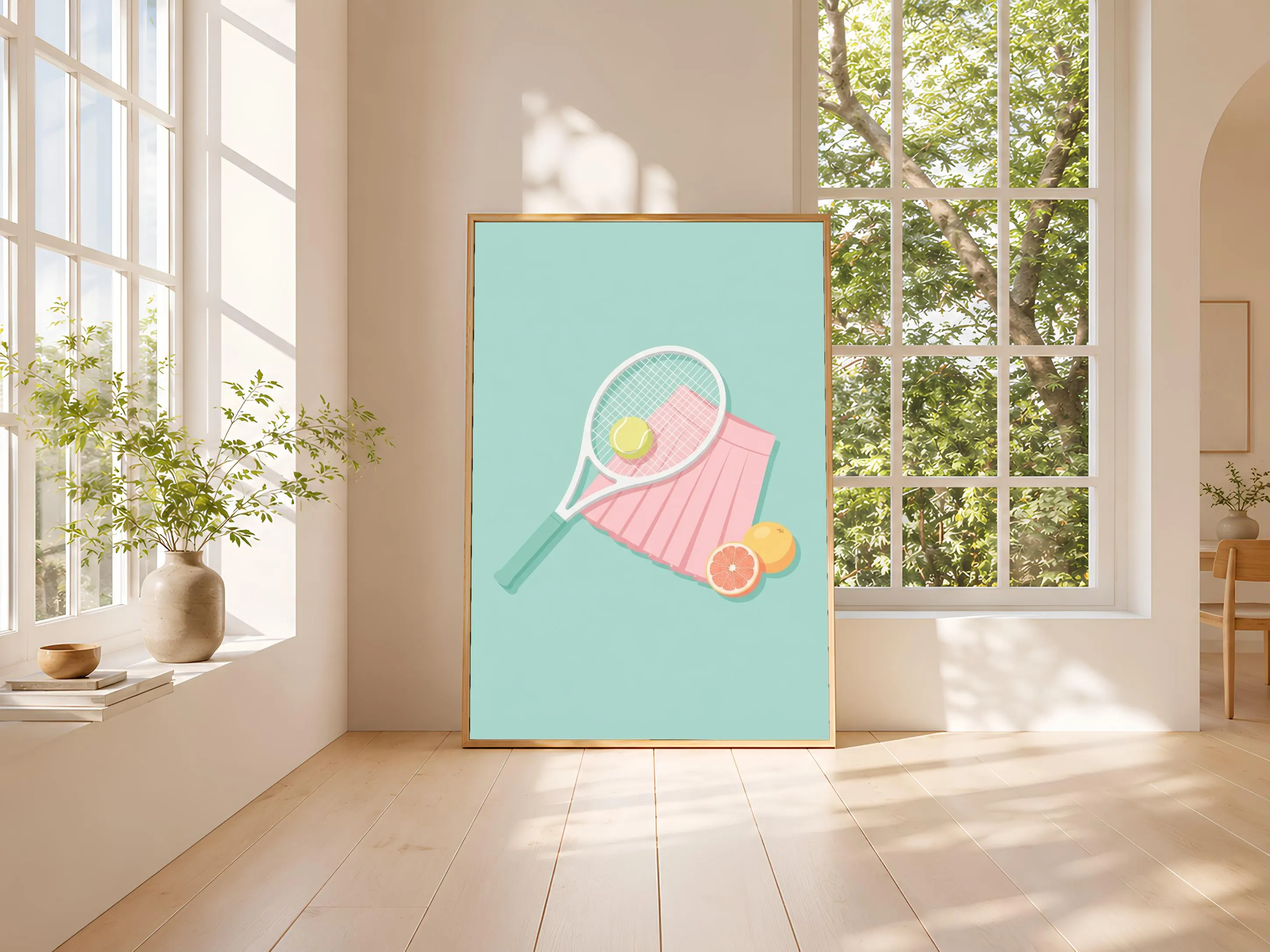 Tennis Skirt Print, Preppy Japandi Poster, Pastel Pink Wall Art, Tennis Gift, Housewarming Gift – Calm Wall Art by Artsify thumbnail 3