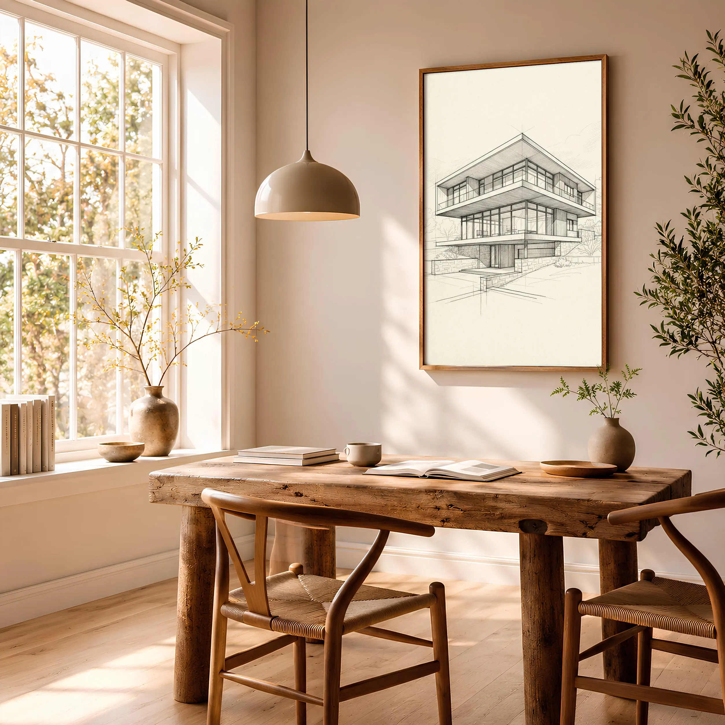 Modern House Line Art Print, Architectural Ink Sketch, Minimalist Poster, Office Decor, Housewarming Gift – Calm Wall Art by Artsify thumbnail 2