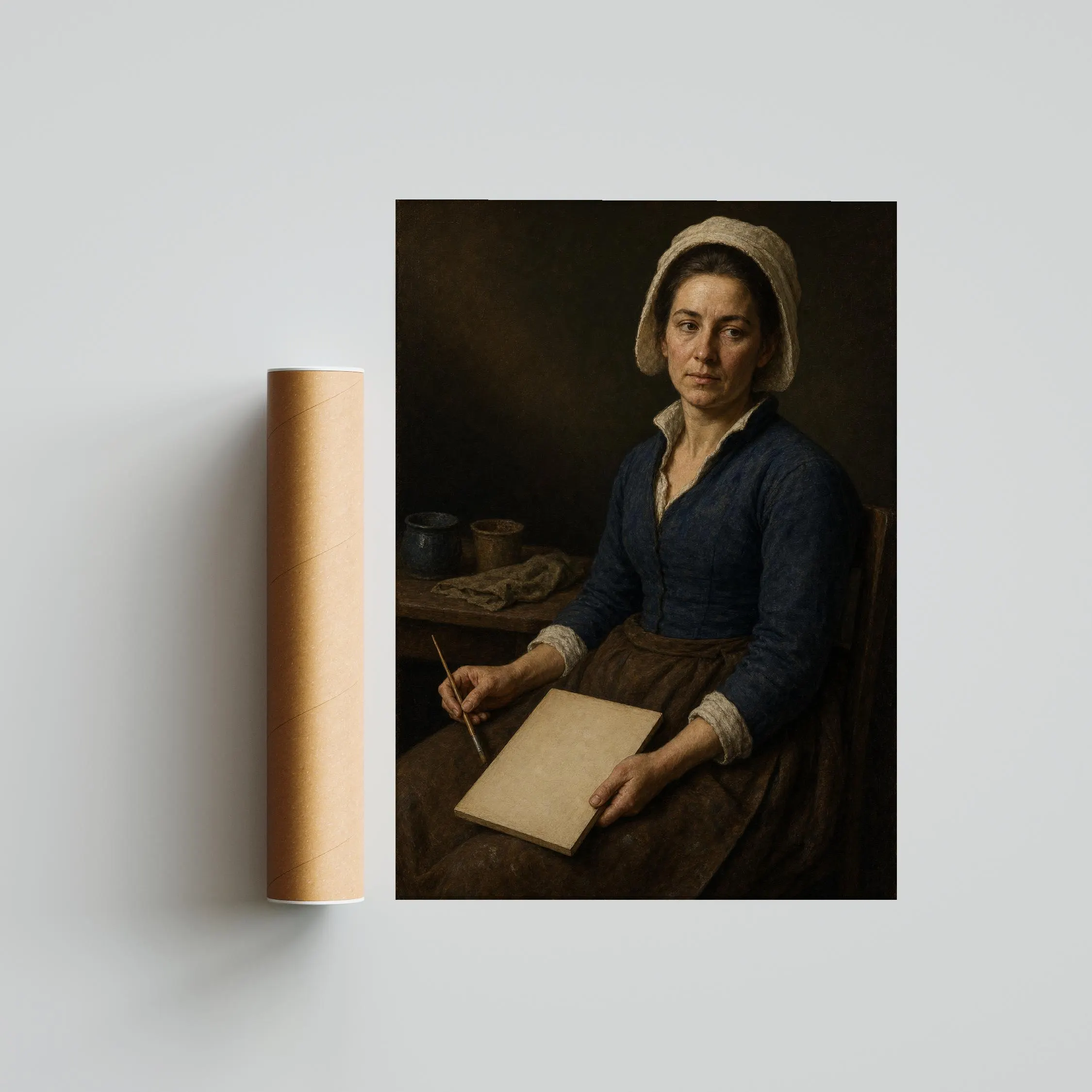 Renaissance Woman Painter Print, Vintage Artist Portrait Wall Art, Old Master Poster, Dark Academia Decor, Housewarming Gift – Calm Wall Art by Artsify thumbnail 5