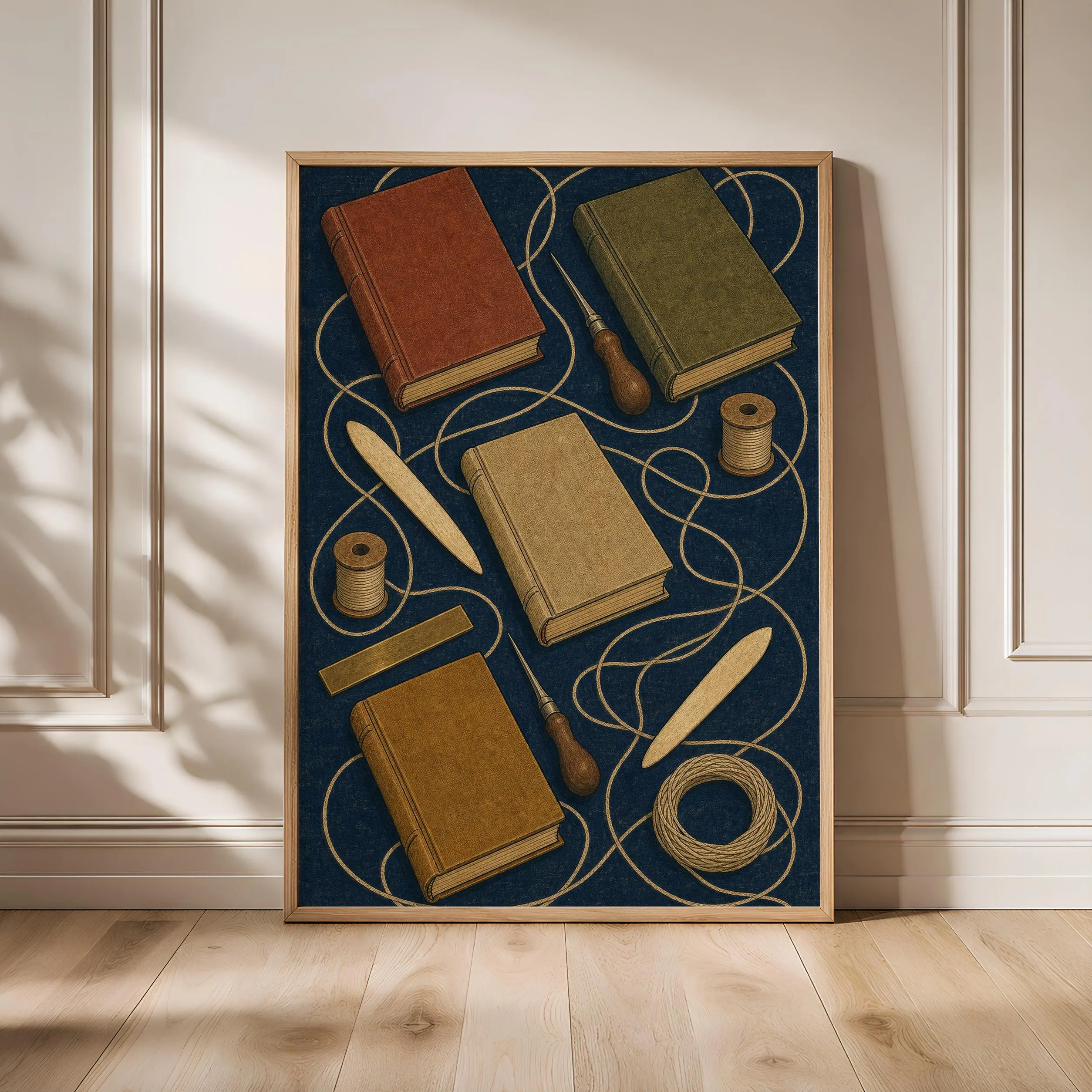 Bookbinding Wall Art Print, Vintage Craft Room Poster, Arts and Crafts Studio Decor, Bookbinder Gift Art, Housewarming Gift – Calm Wall Art by Artsify