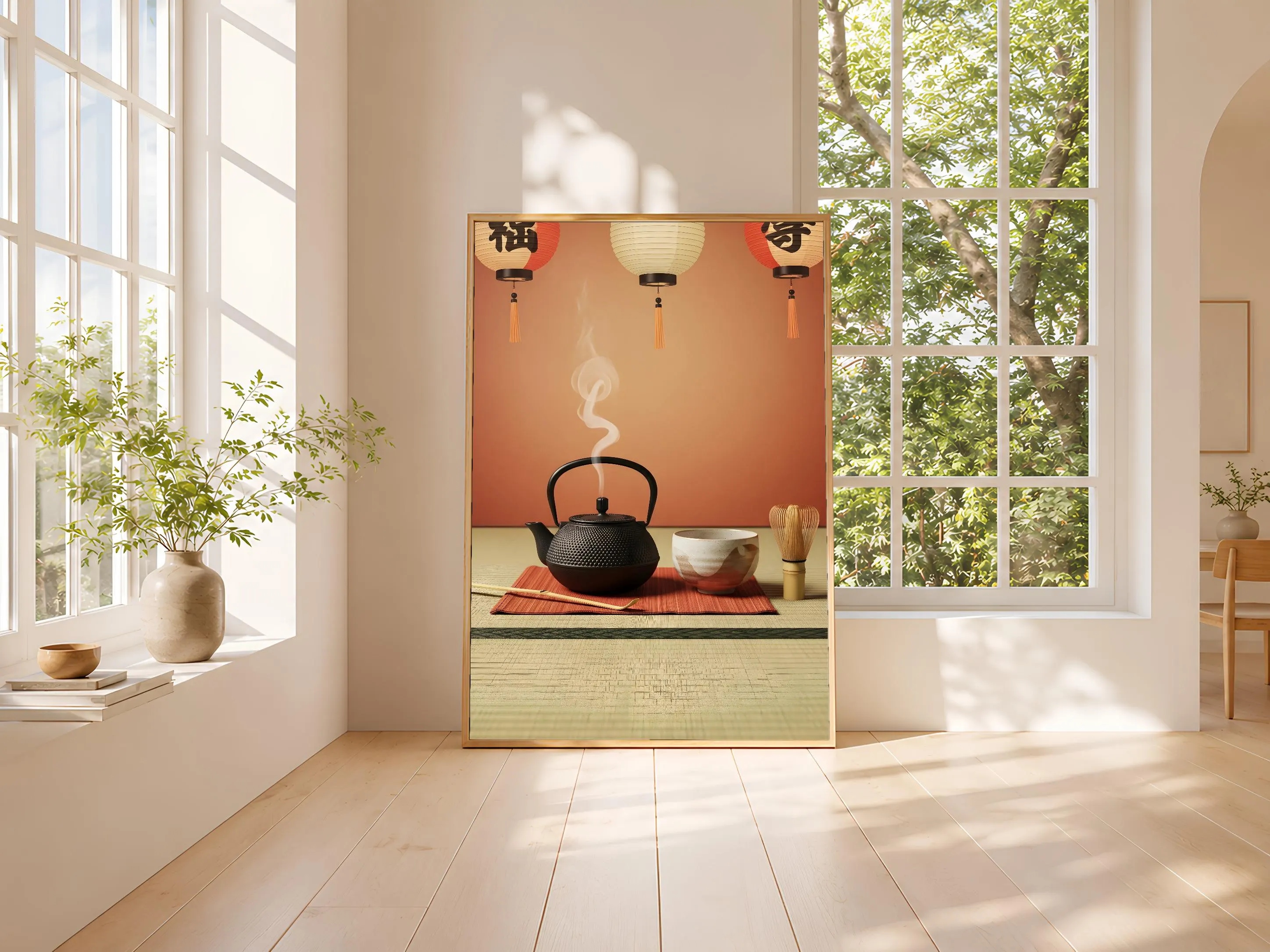 Japanese Tea Print, Zen Tea Ceremony Poster, Teapot Still Life Wall Art, Kitchen Dining Decor, Housewarming Gift – Calm Wall Art by Artsify thumbnail 3
