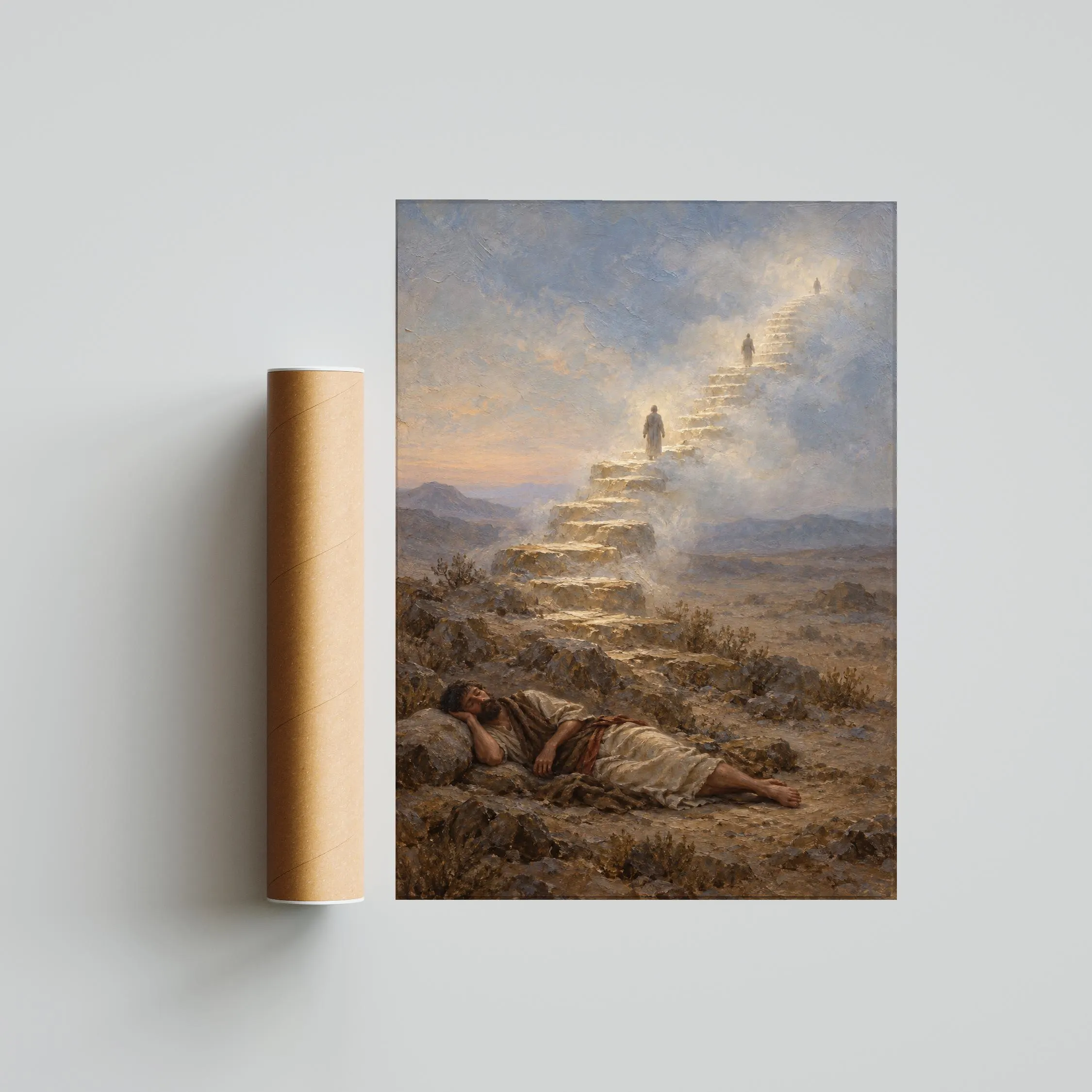 Jacob's Ladder Wall Art, Biblical Dream Oil Painting – Calm Wall Art by Artsify thumbnail 5
